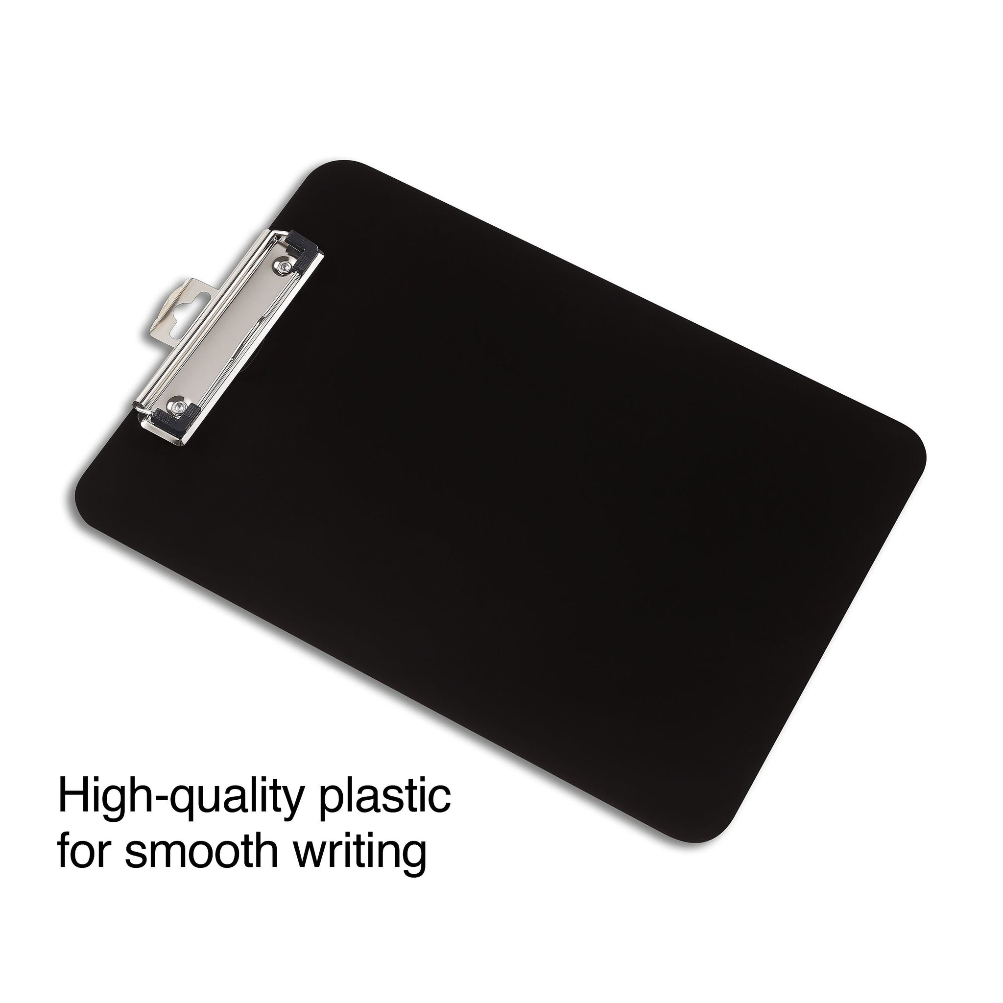 Staples Plastic Clipboards, Letter Size, Black, 6/Pack