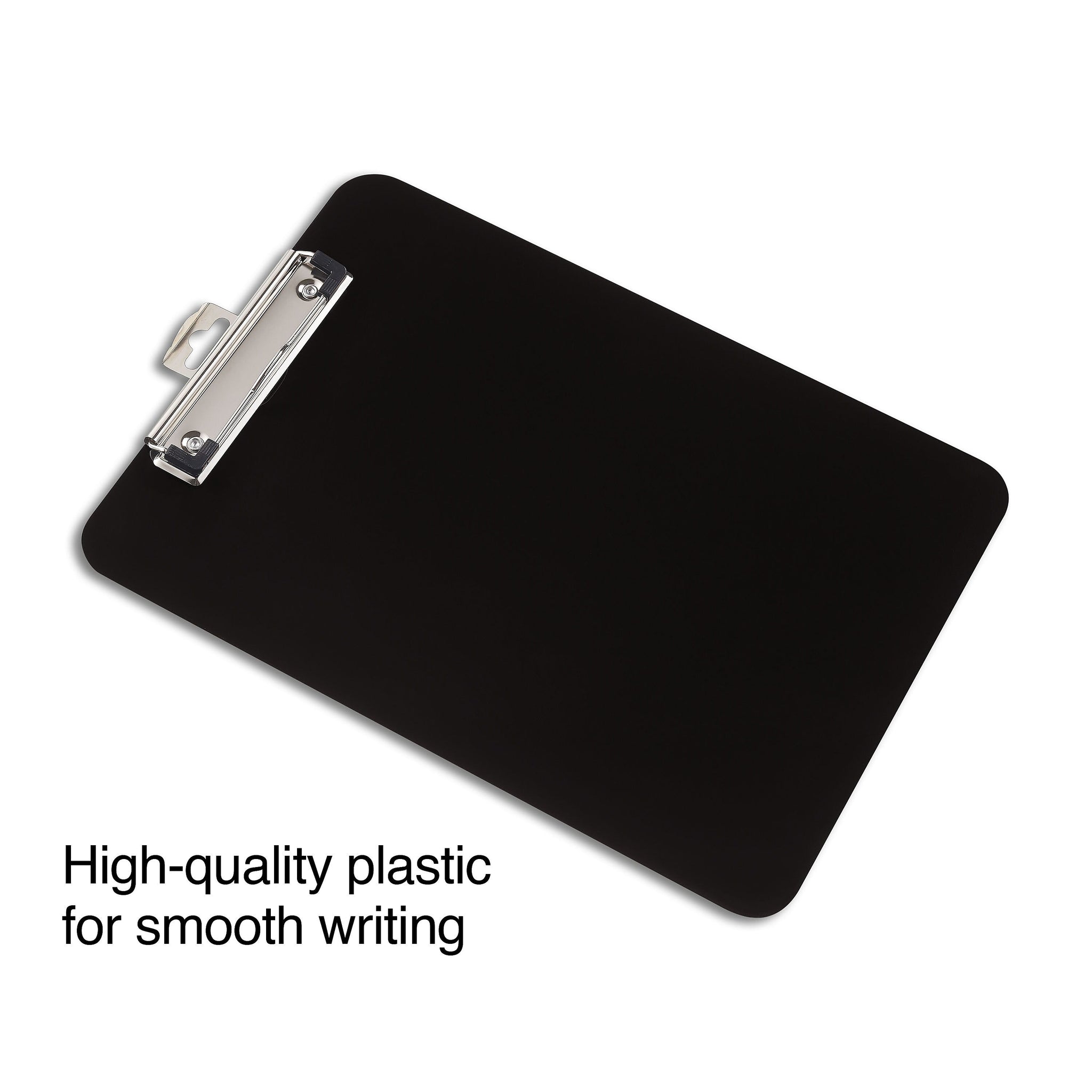 Staples Plastic Clipboards, Letter Size, Black, 6/Pack