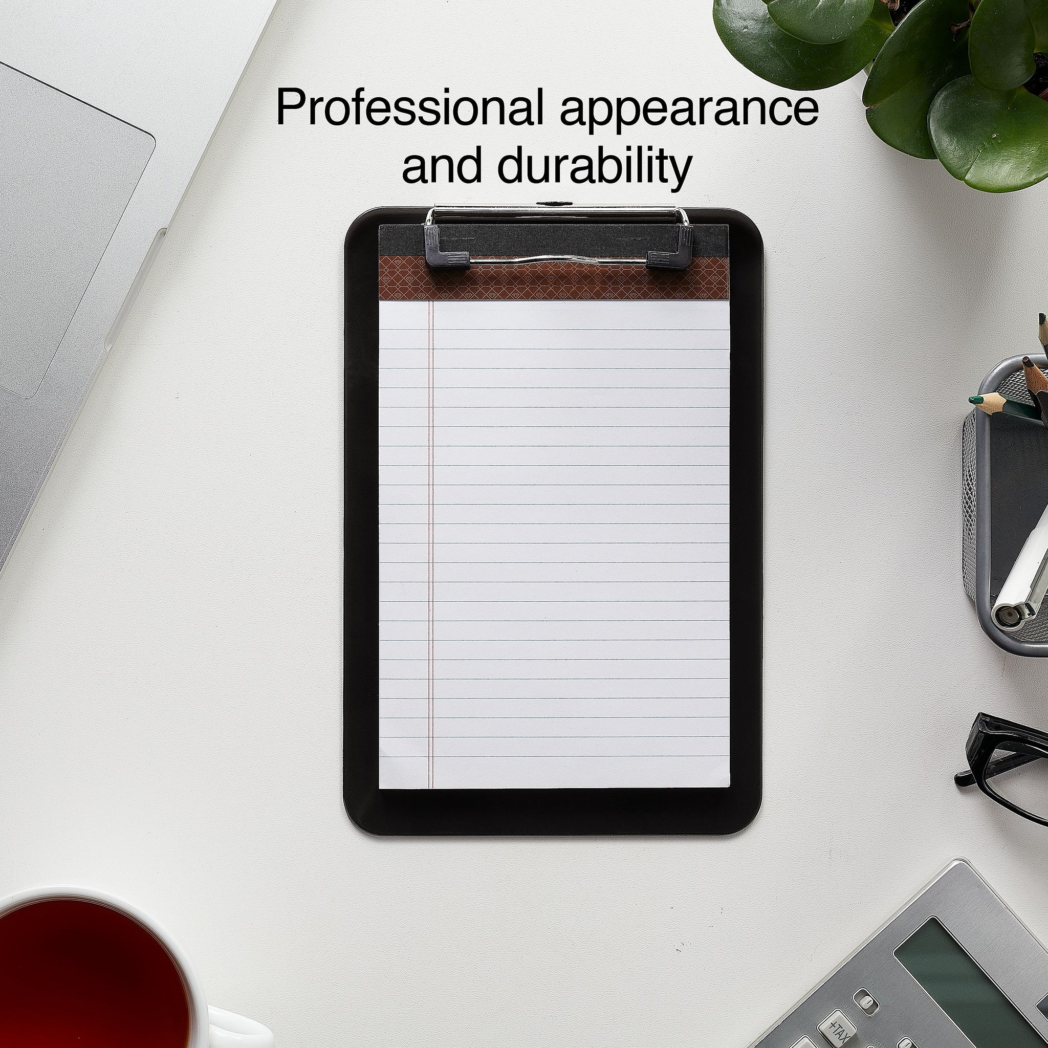 Staples Plastic Clipboards, Letter Size, Black, 6/Pack