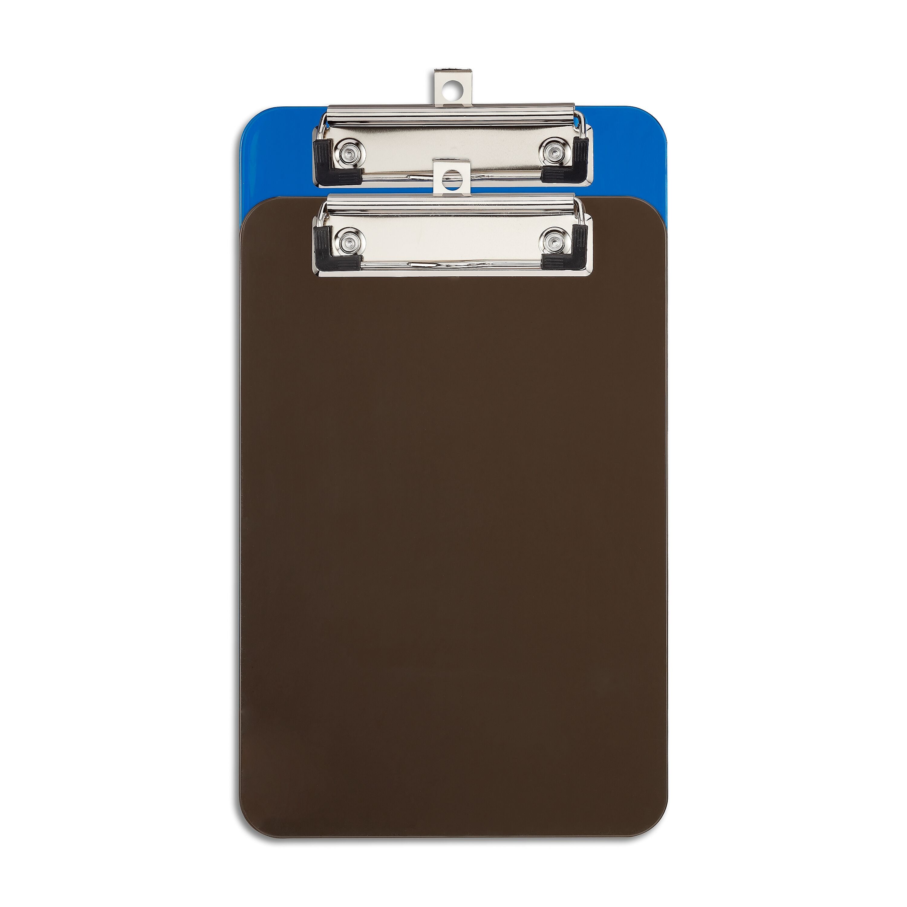 Staples Plastic Clipboards, Memo Size, Translucent Blue/Translucent Black, 2/Pack