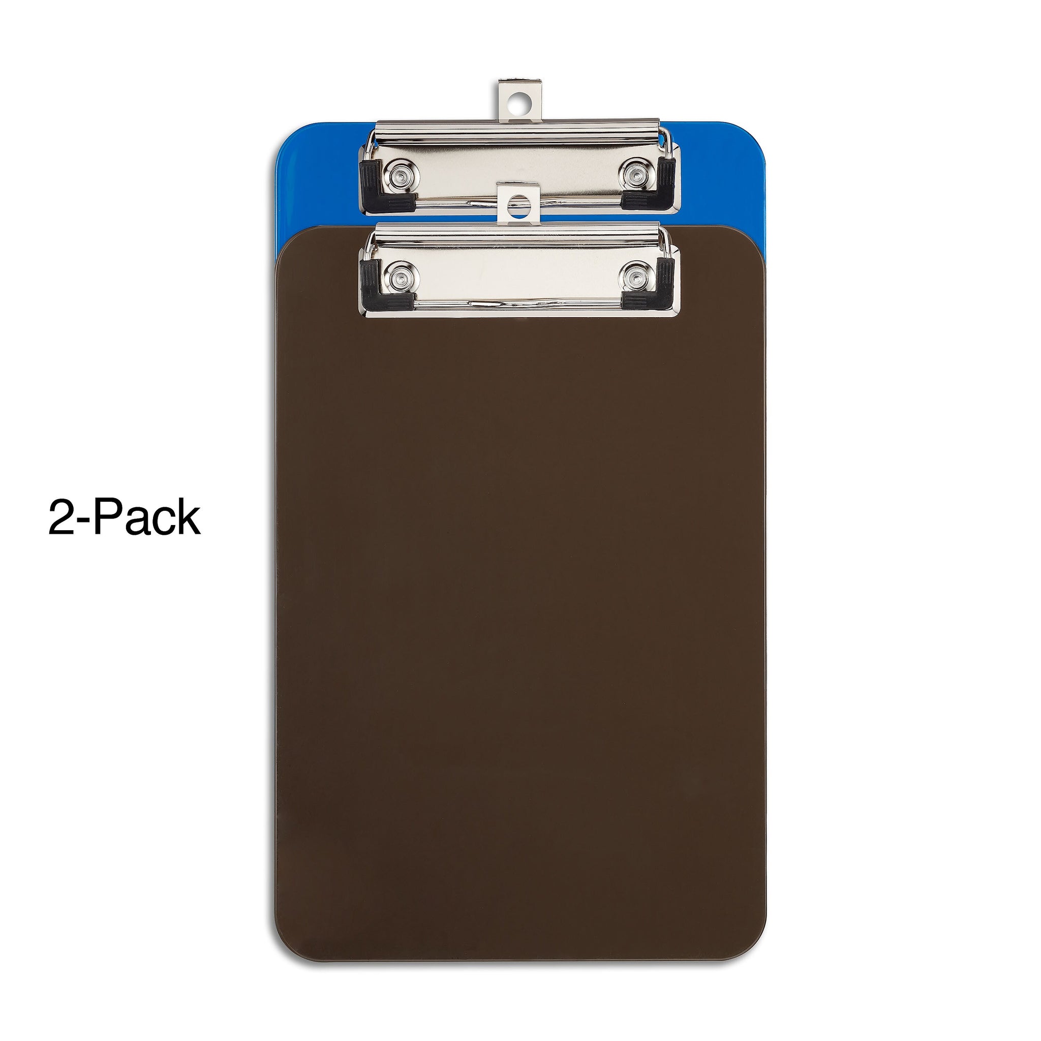 Staples Plastic Clipboards, Memo Size, Translucent Blue/Translucent Black, 2/Pack