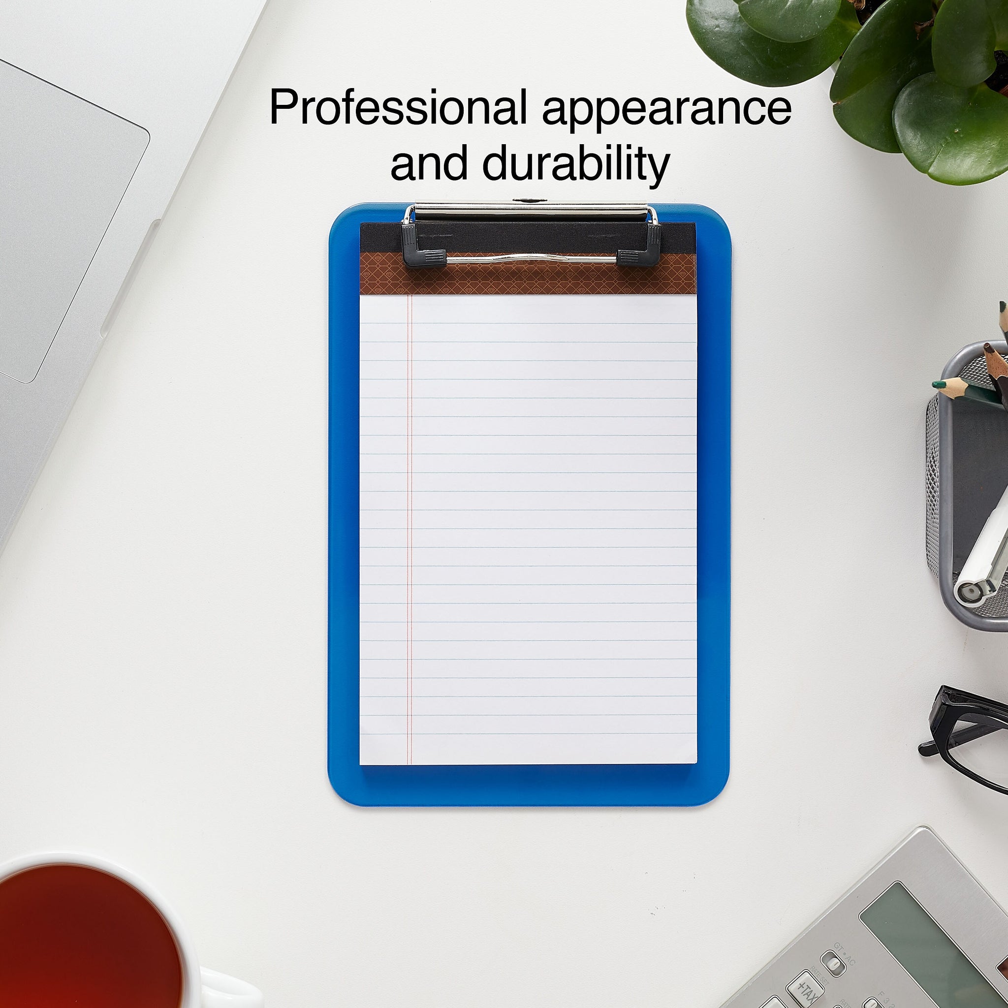 Staples Plastic Clipboards, Memo Size, Translucent Blue/Translucent Black, 2/Pack