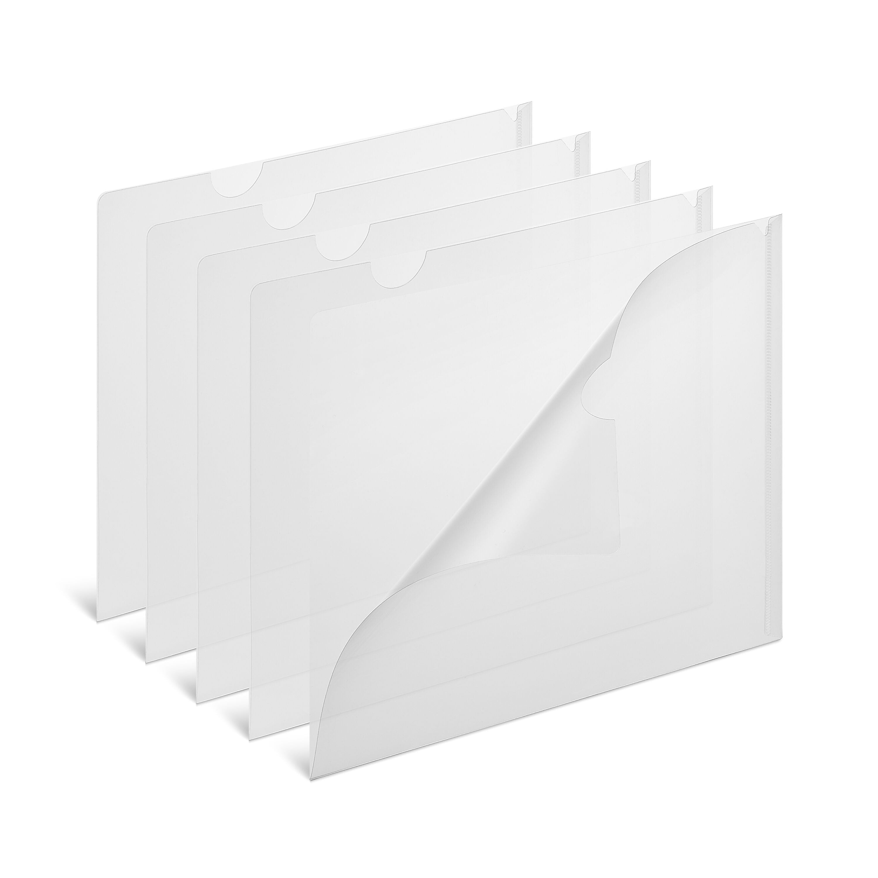 Staples Plastic Document File, 5-Pocket, Letter Size, Clear, 5/Pack