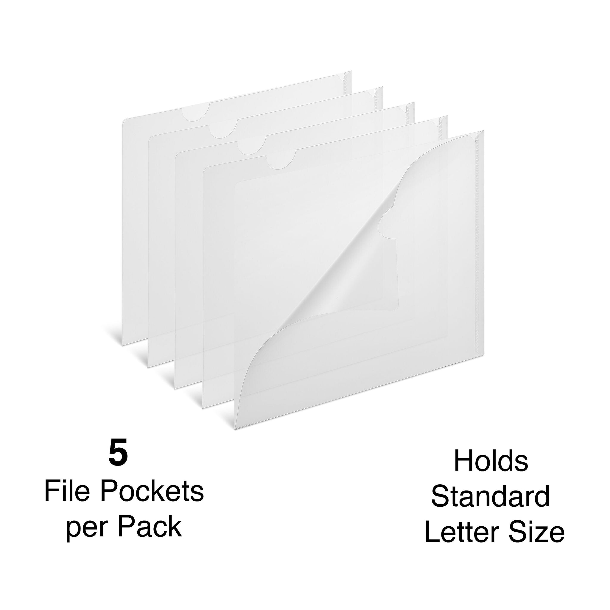 Staples Plastic Document File, 5-Pocket, Letter Size, Clear, 5/Pack