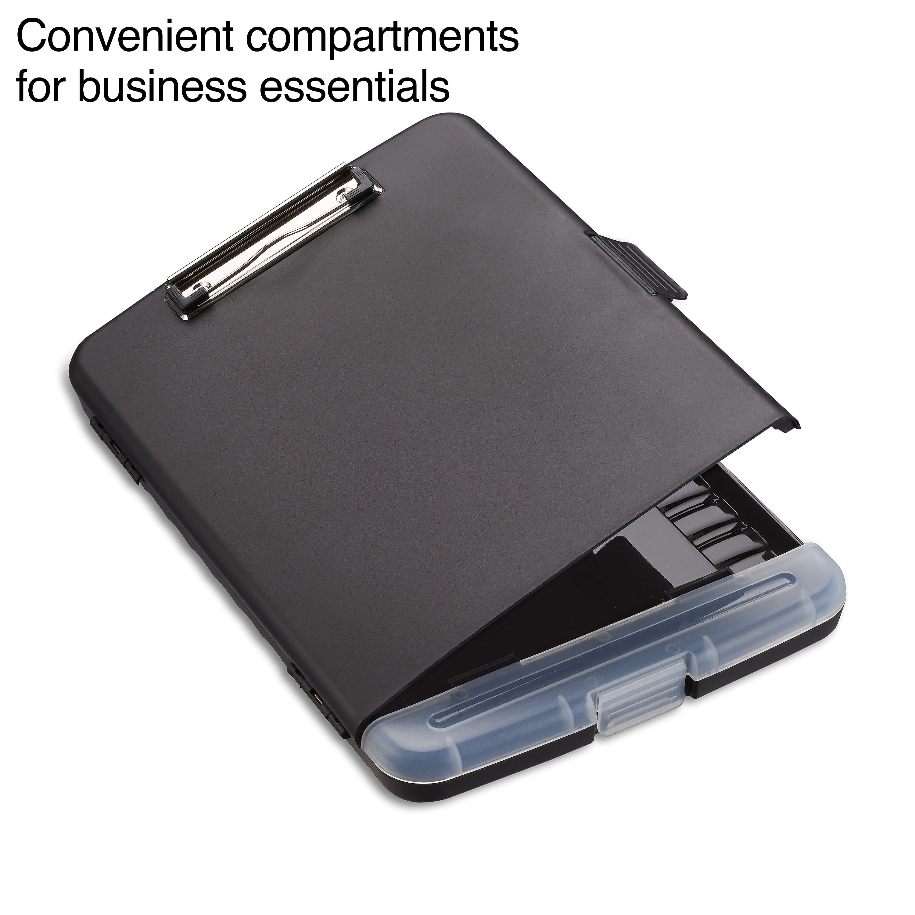Staples Plastic Storage Clipboard, Letter Size, Black