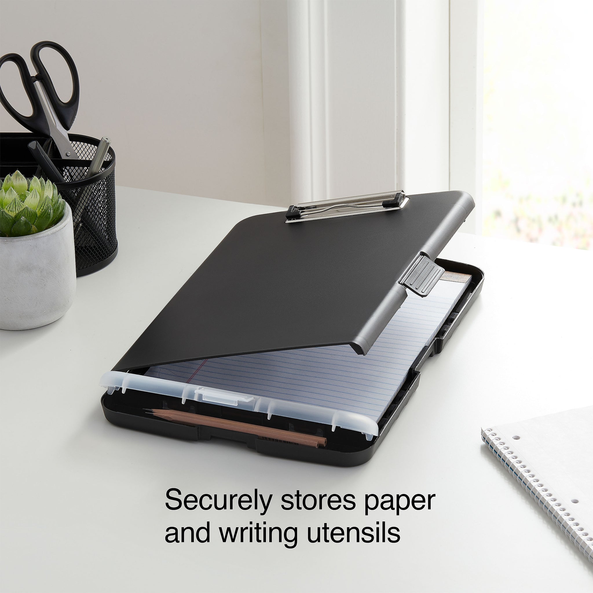 Staples Plastic Storage Clipboard, Letter Size, Black