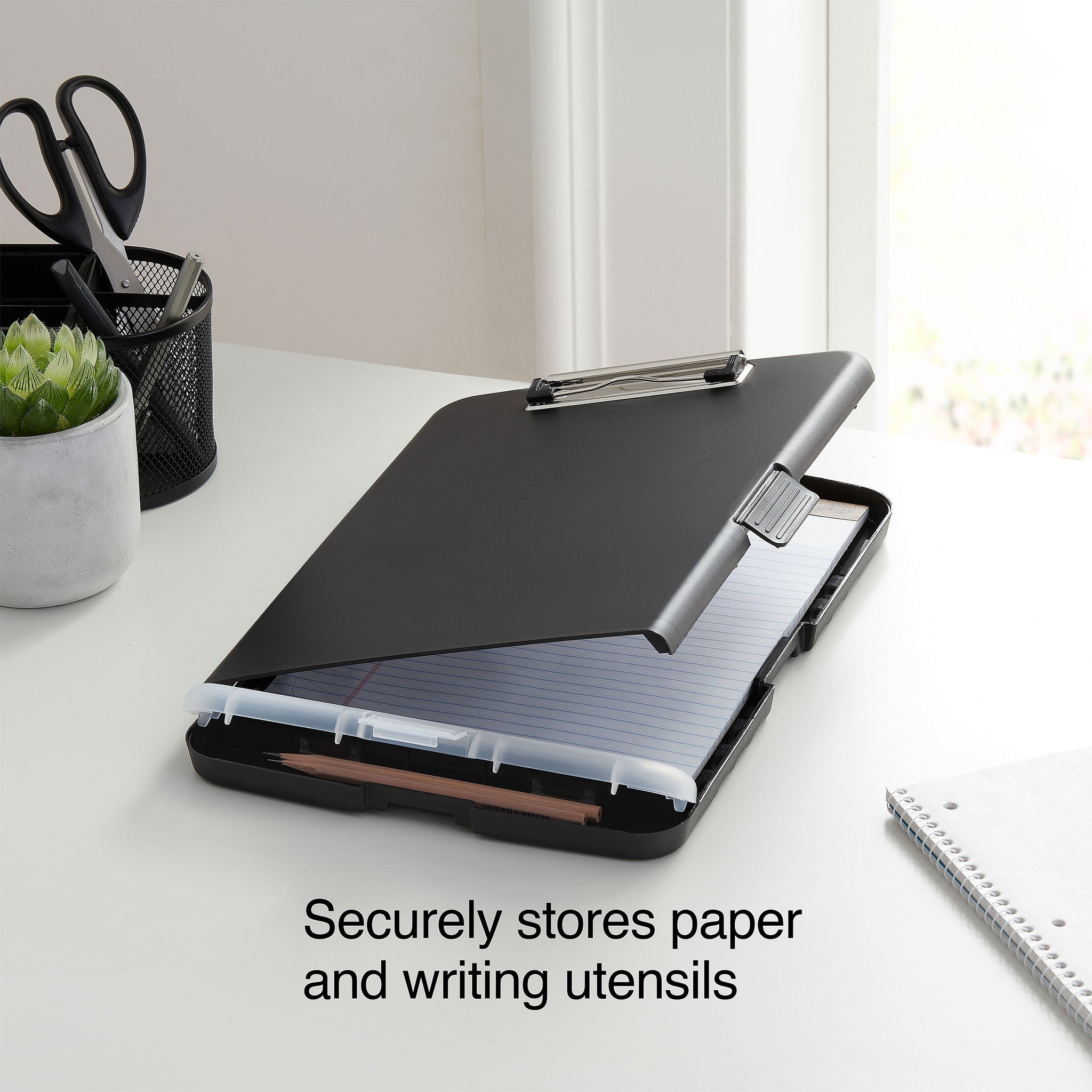 Staples Plastic Storage Clipboard, Letter Size, Black