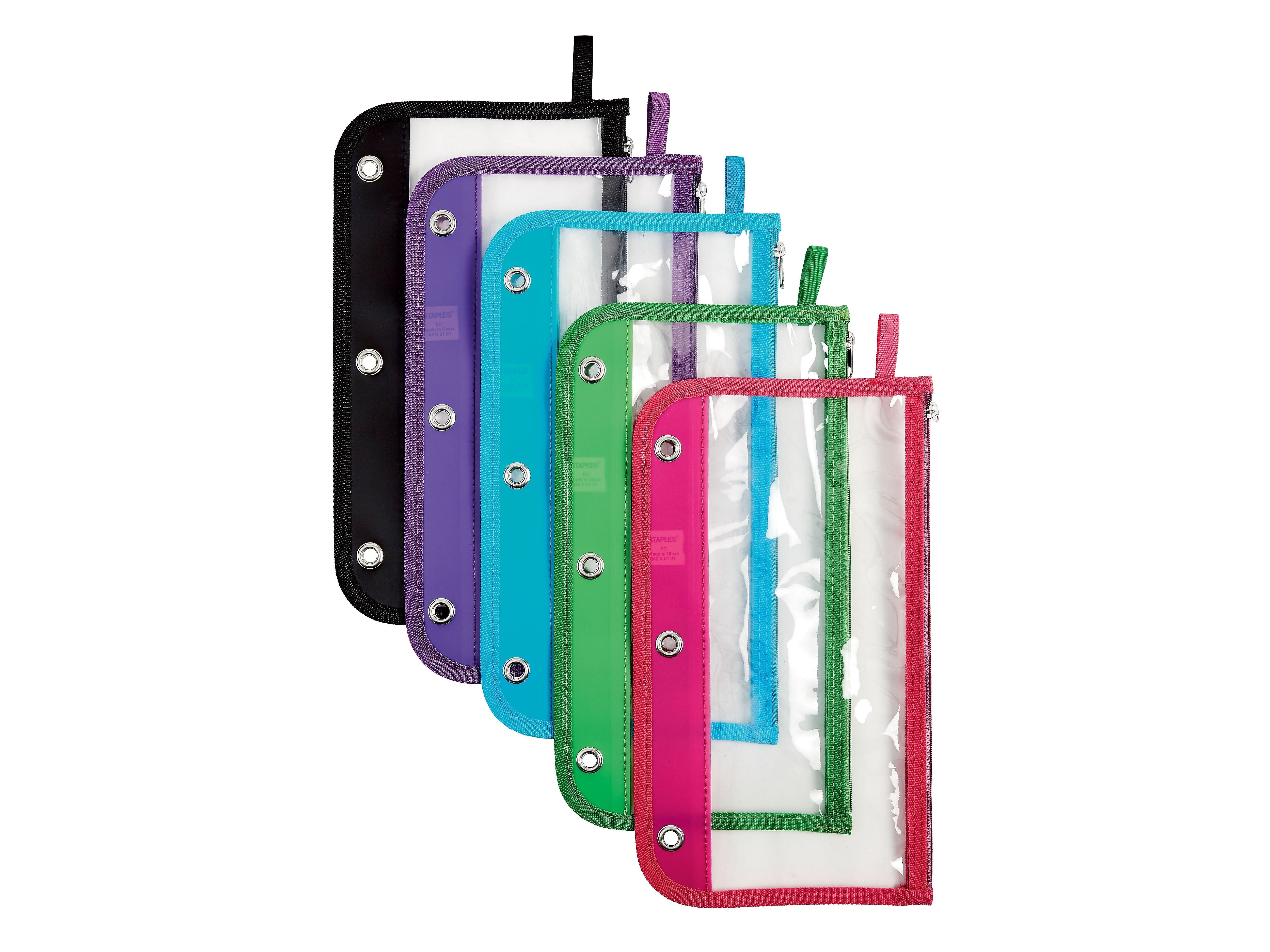 Staples Plastic Zipper Pouch