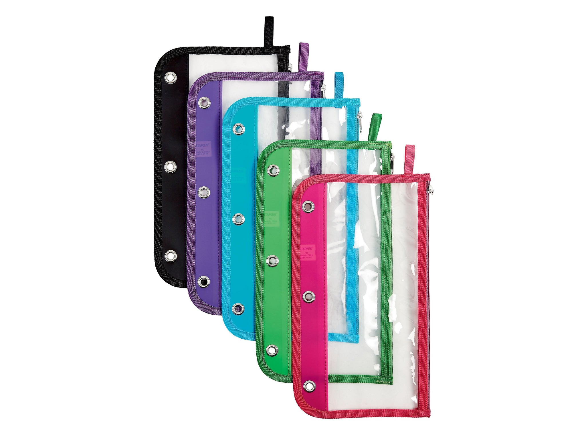 Staples Plastic Zipper Pouch