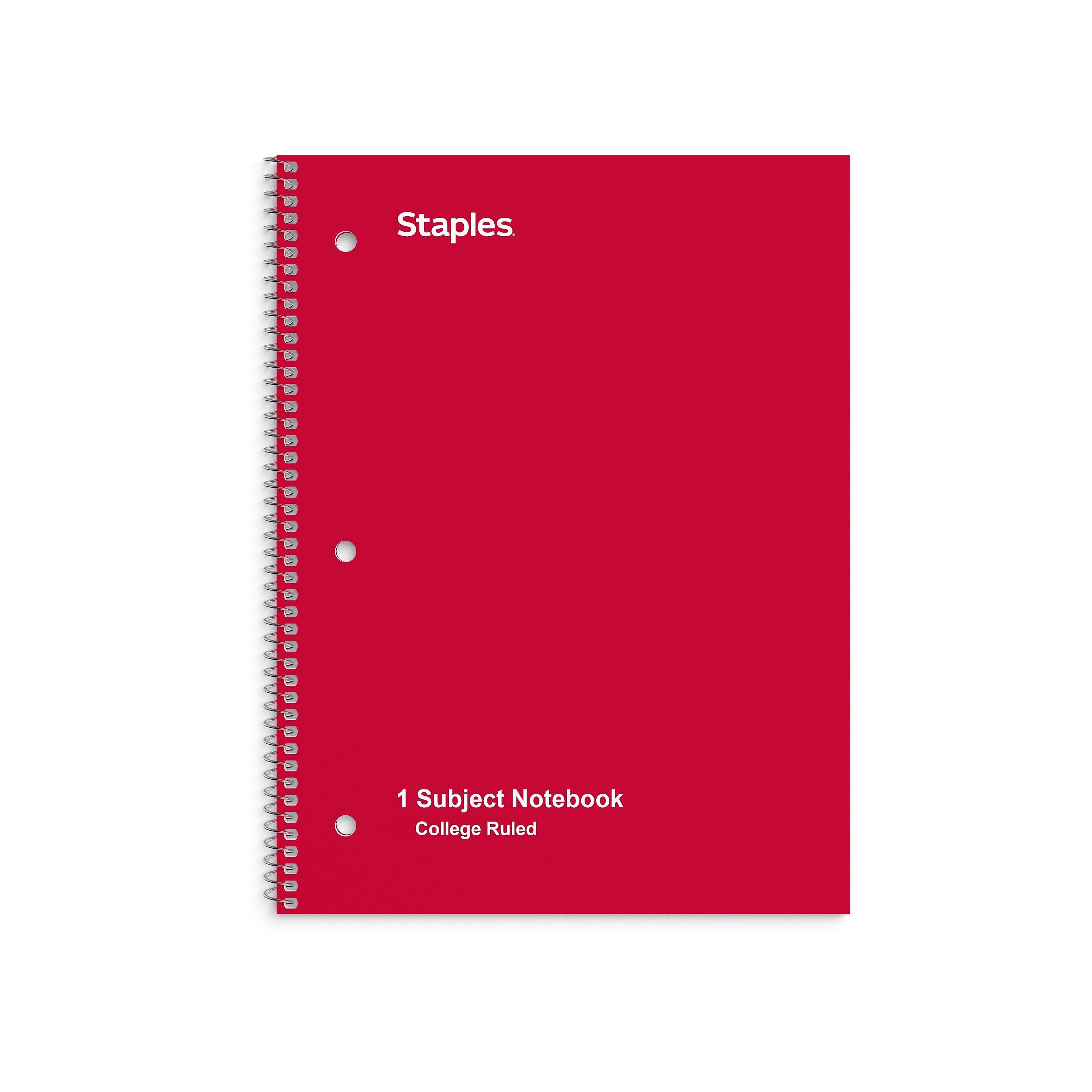 Staples® Poly 1-Subject Notebook, 8