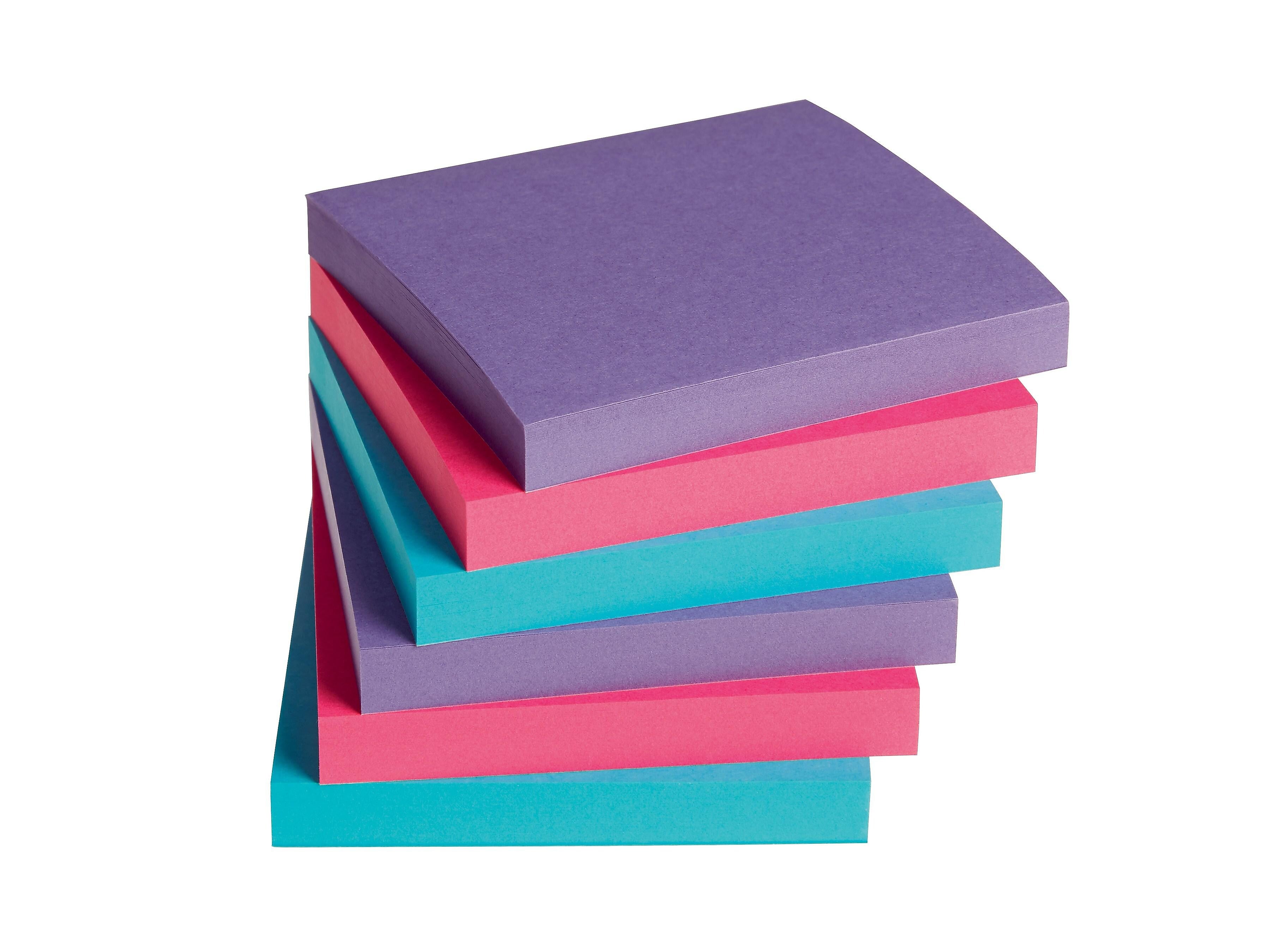 Staples® Pop-up Notes, 3" x 3", Berry Blast Collection, 100 Sheet/Pad, 12 Pads/Pack