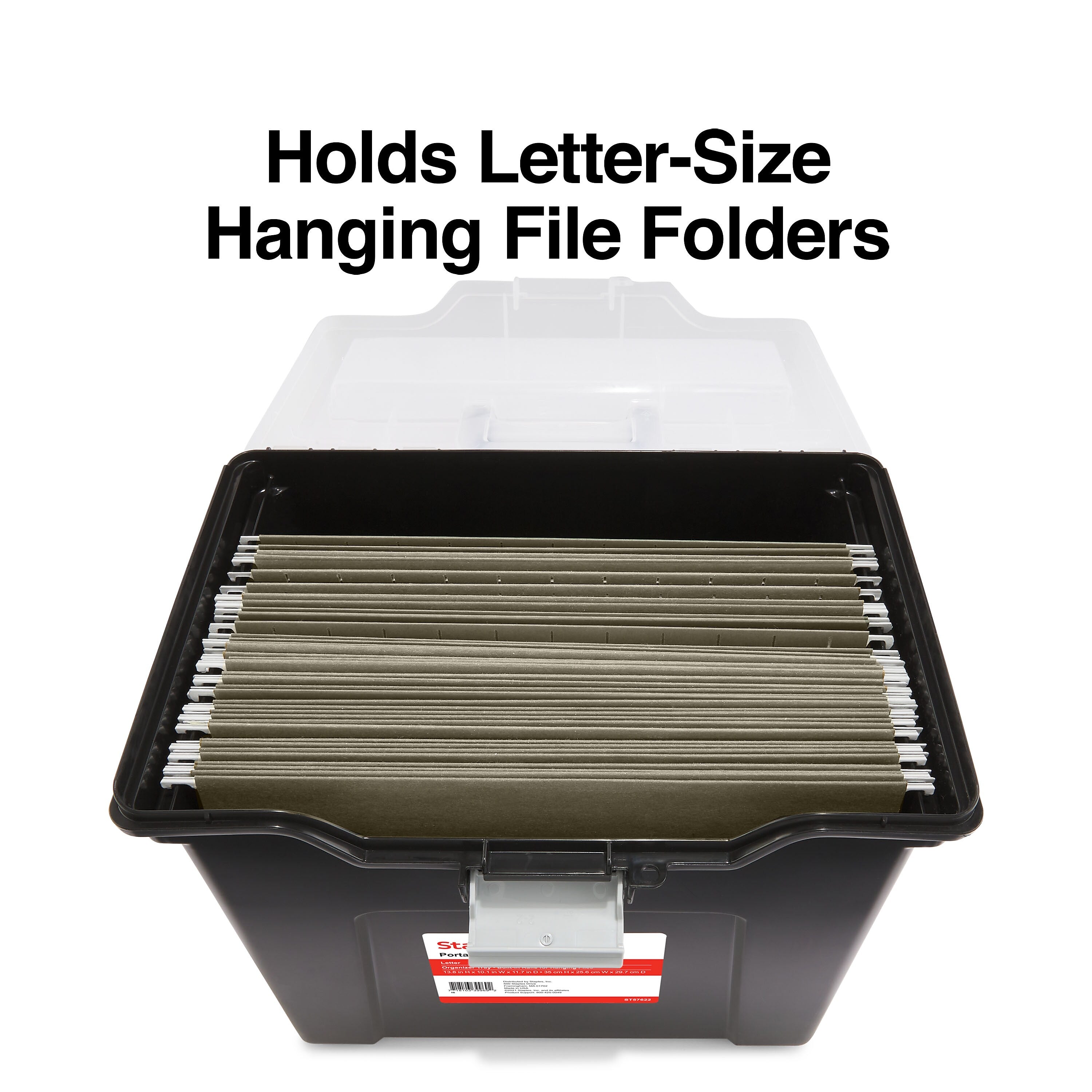 Staples Portable File Tote, Letter Size, Black