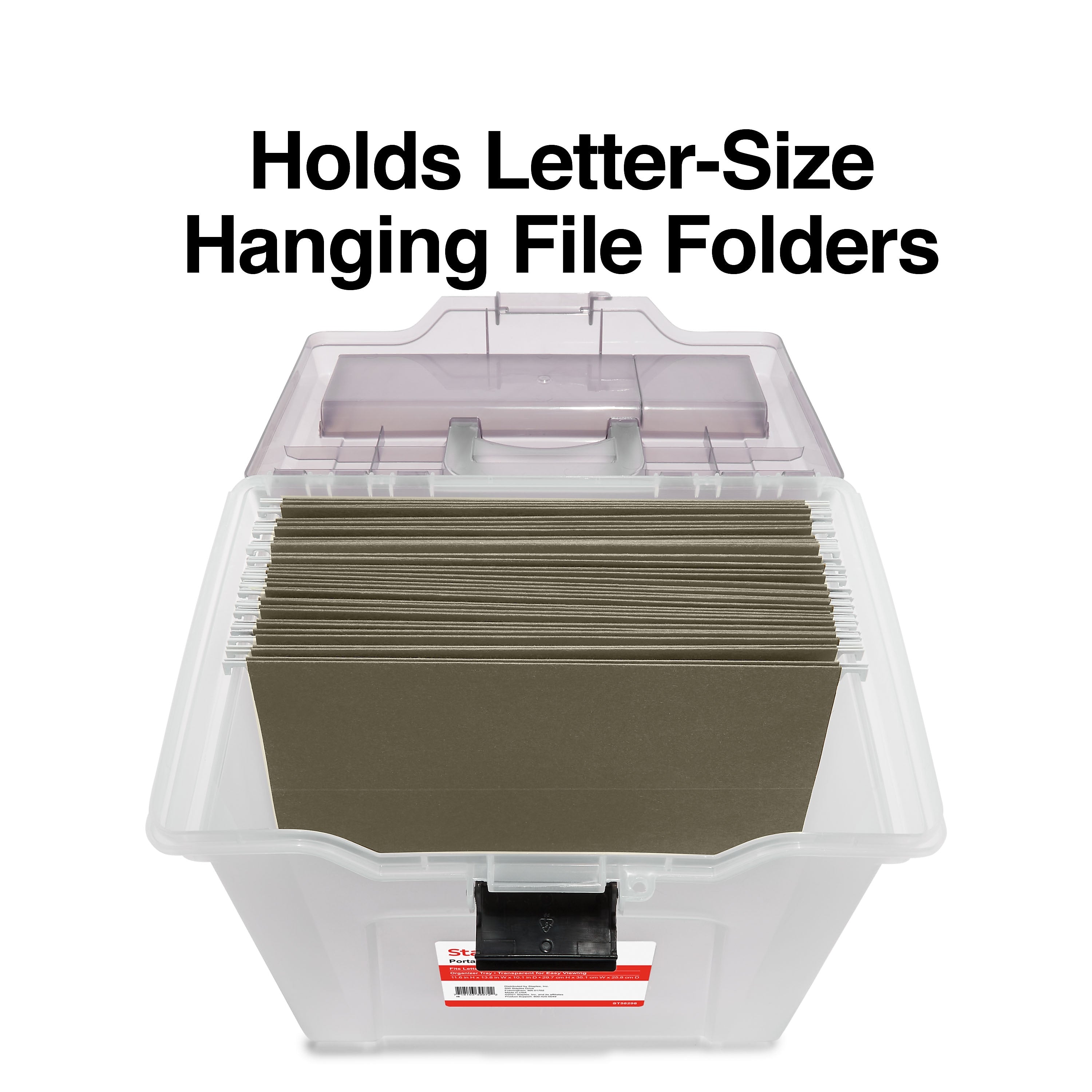 Staples Portable File Tote, Letter Size, Clear