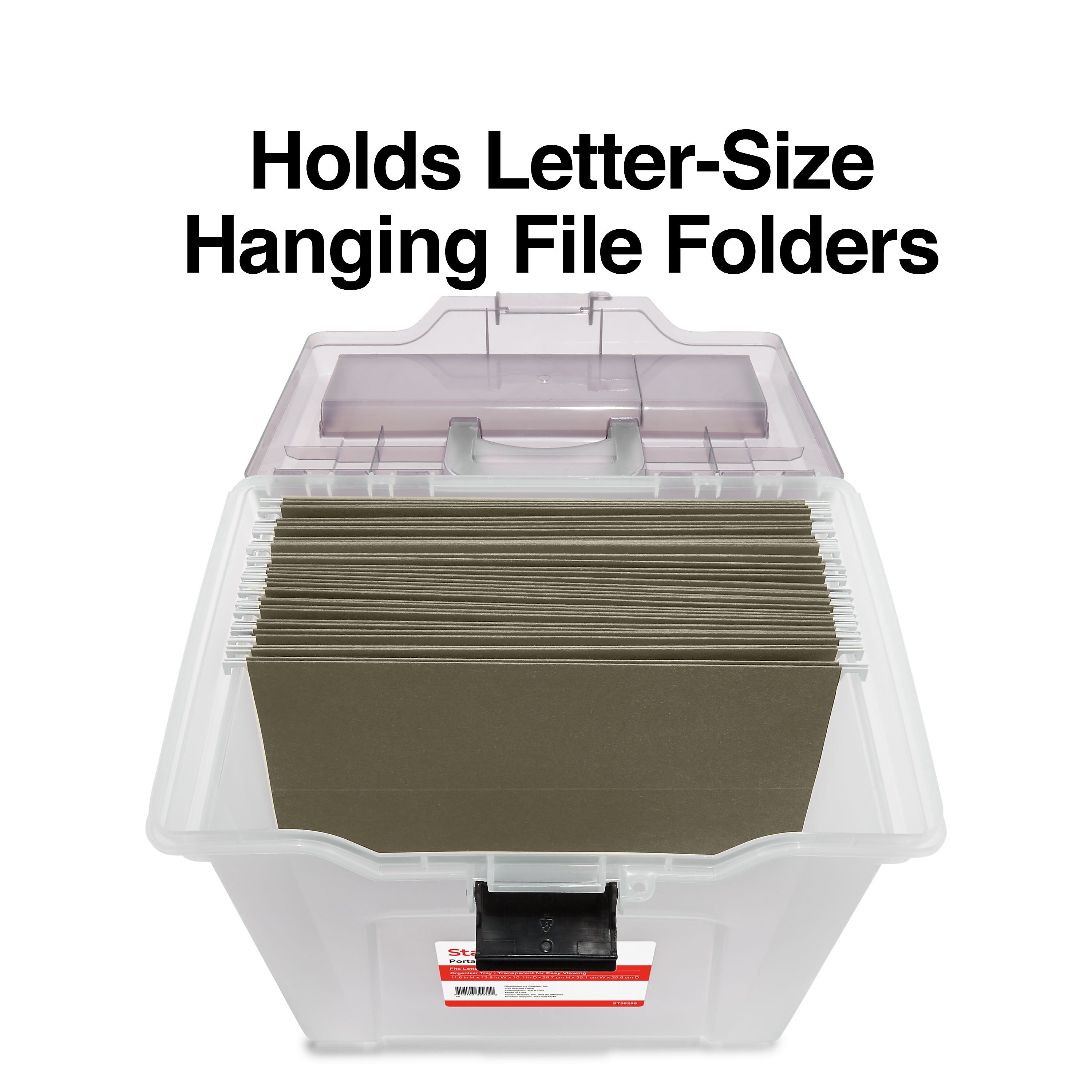 Staples Portable File Tote, Letter Size, Clear