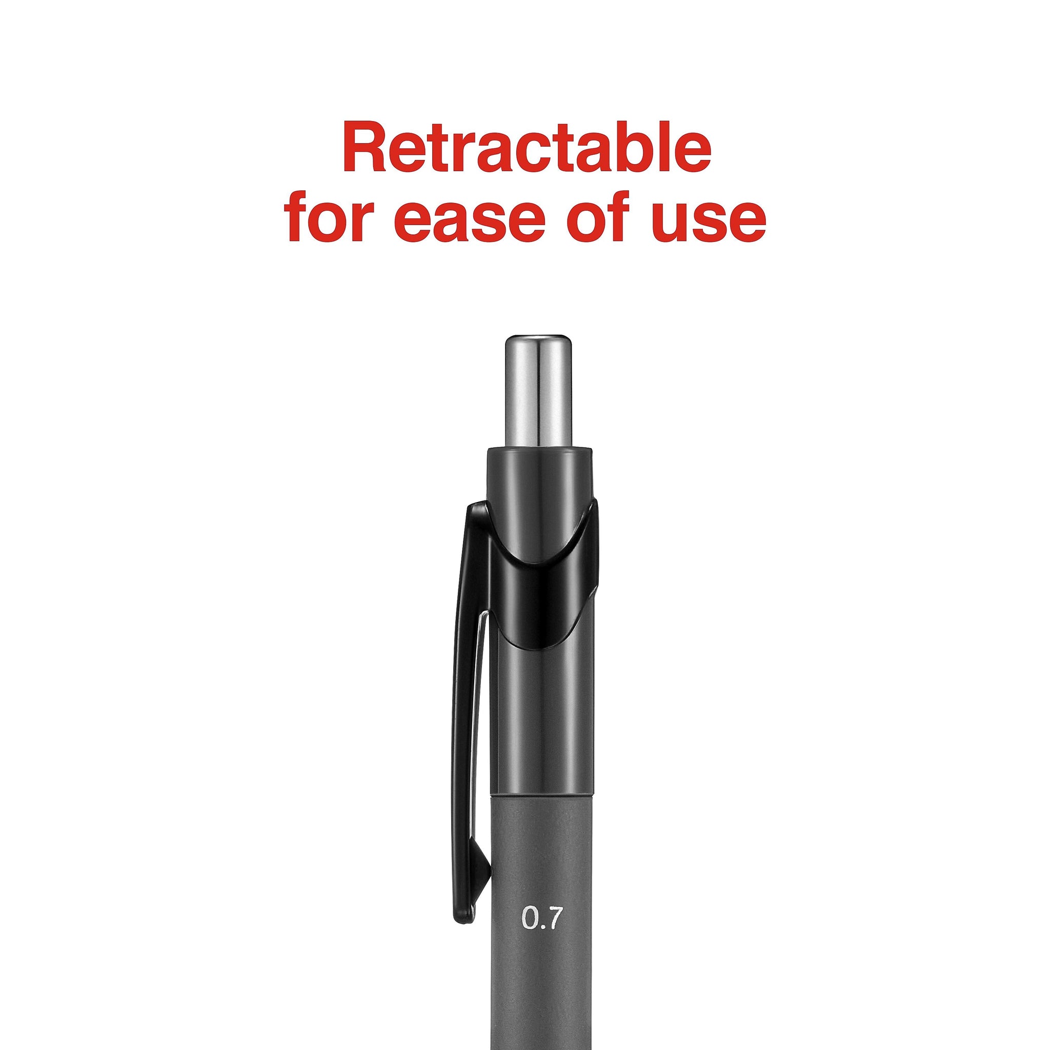 Staples Postscript Retractable Ballpoint Pens, Fine Point, Black Ink, Dozen