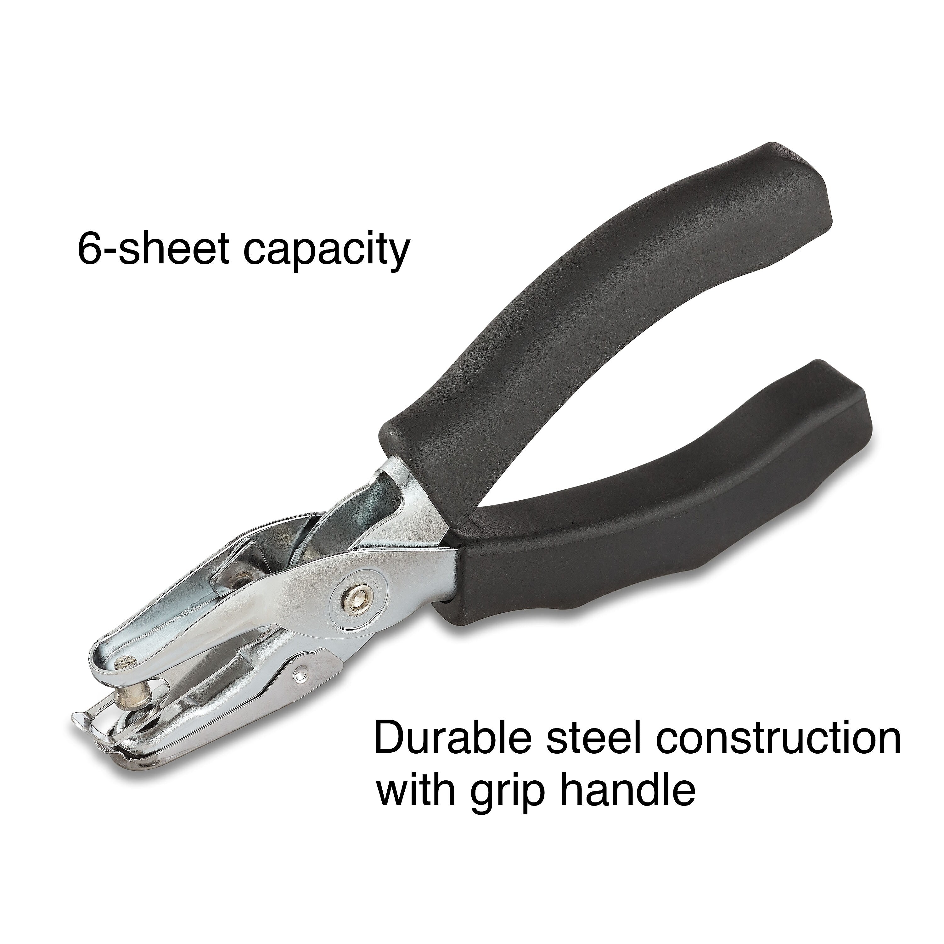 Staples Premium 1-Hole Punch, 6 Sheet Capacity
