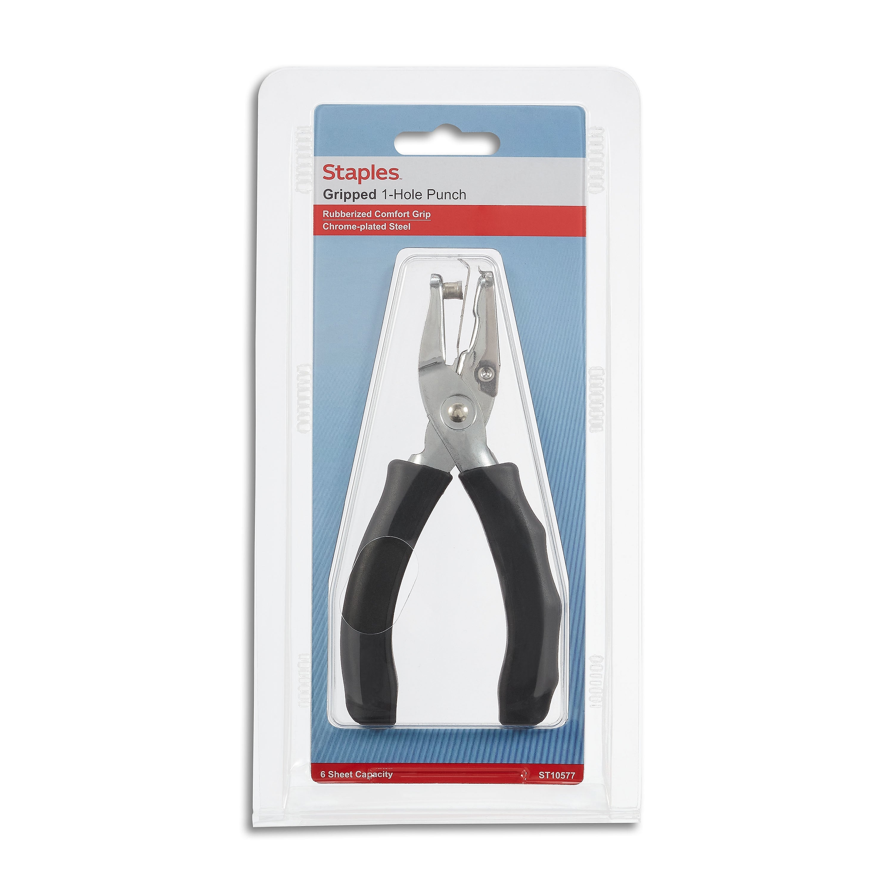 Staples Premium 1-Hole Punch, 6 Sheet Capacity