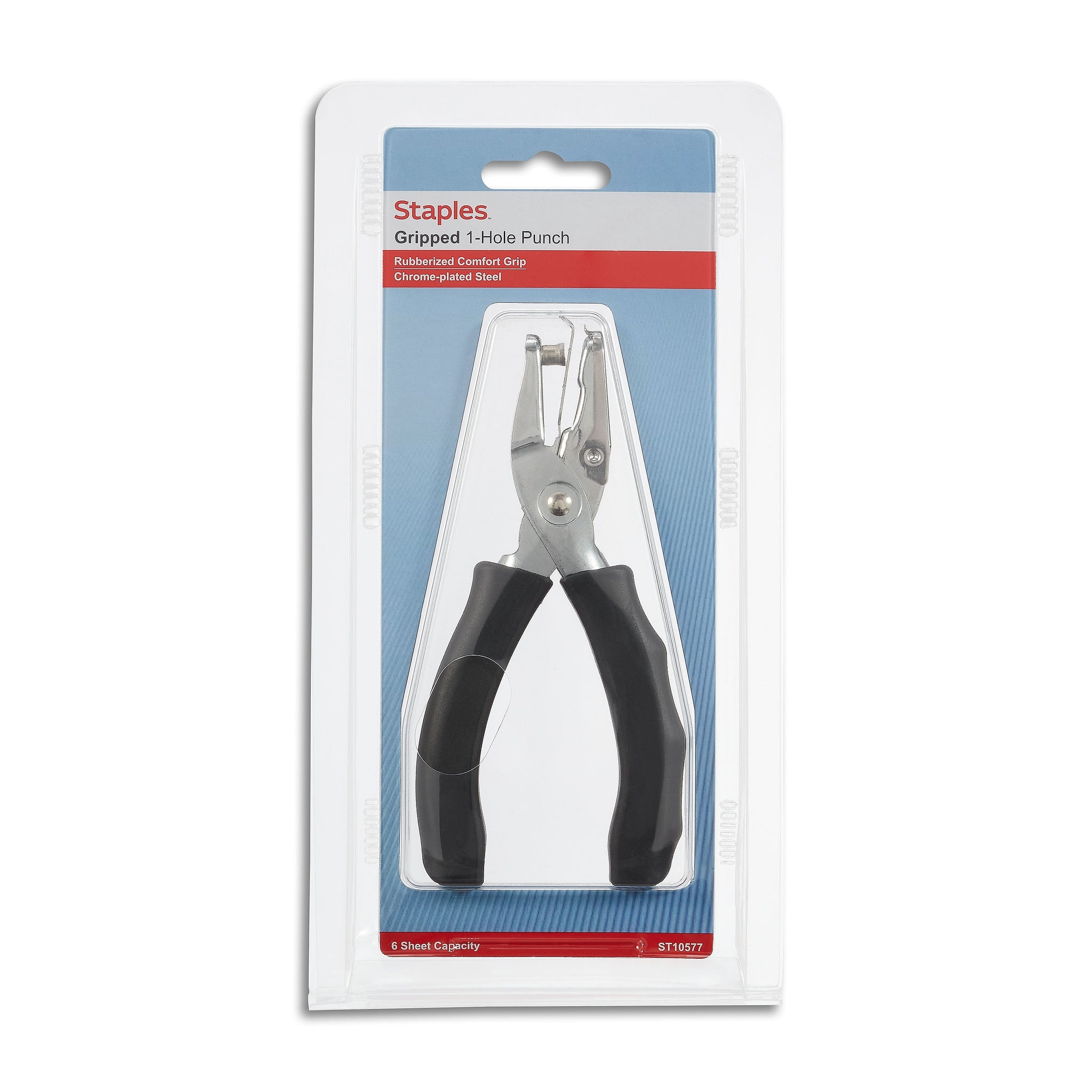 Staples Premium 1-Hole Punch, 6 Sheet Capacity