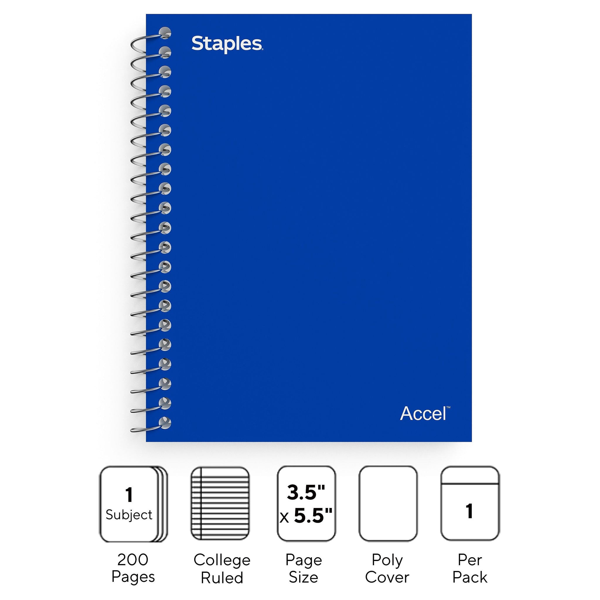 Staples Premium 1-Subject Notebook, 3.5