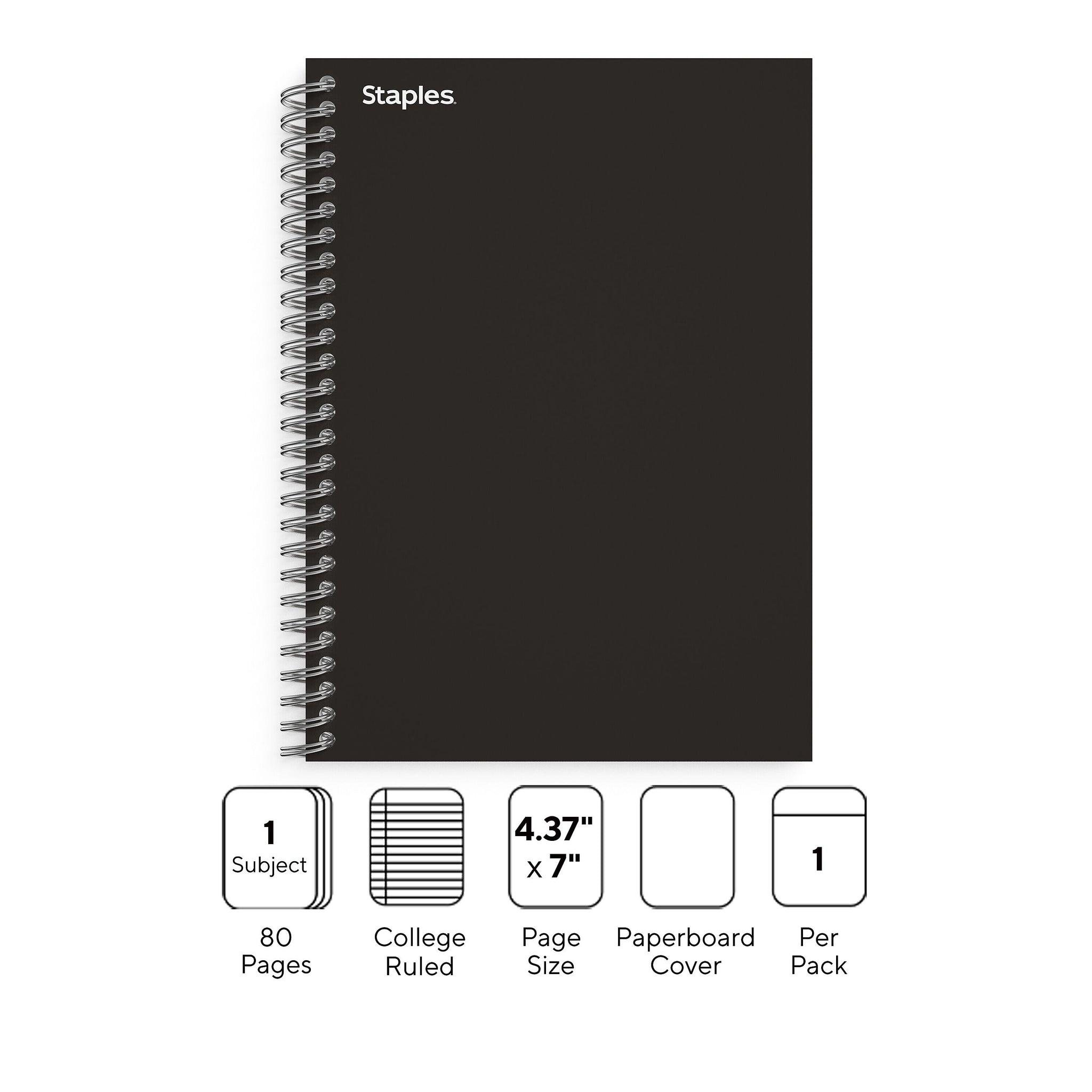 Staples Premium 1-Subject Notebook, 4.38