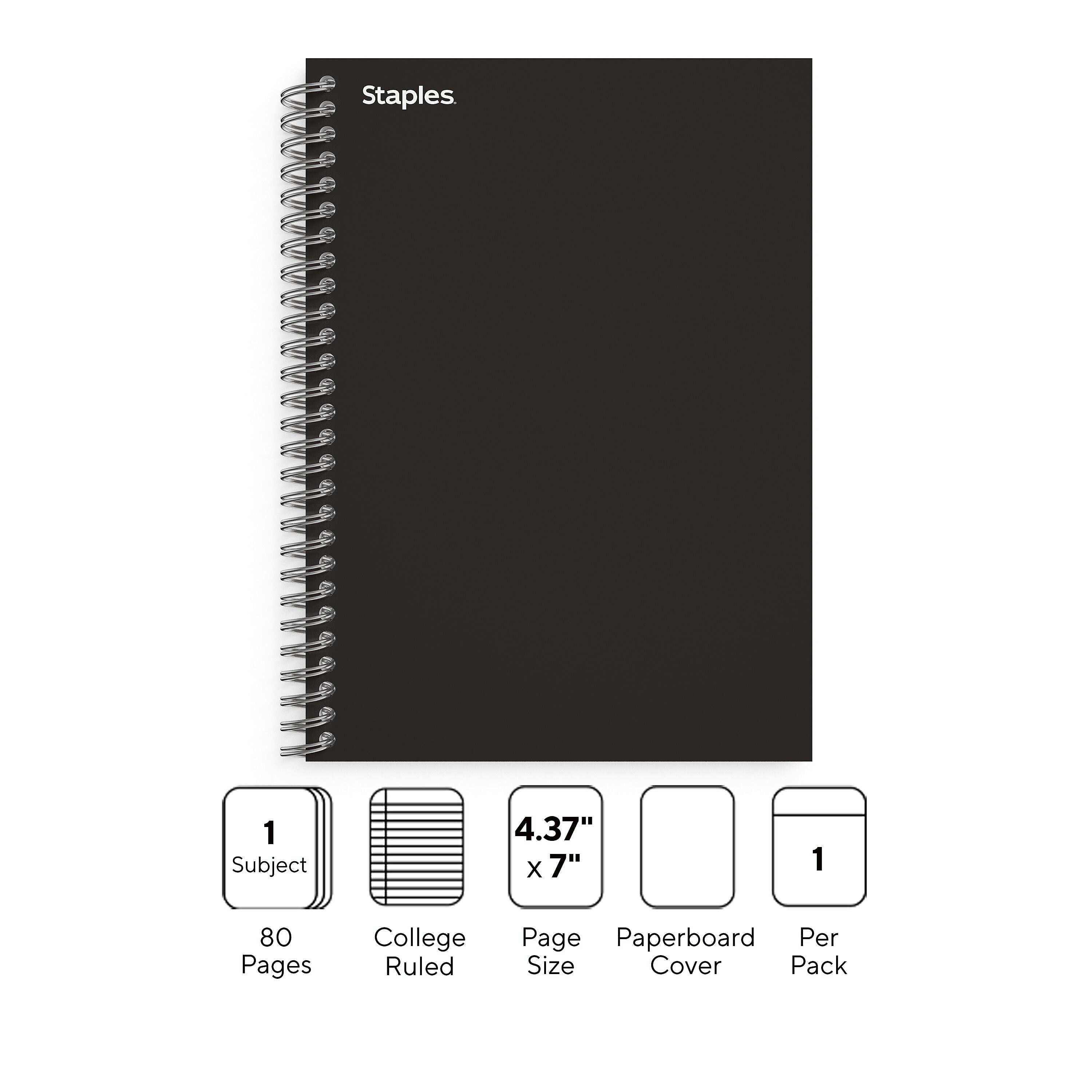 Staples Premium 1-Subject Notebook, 4.38