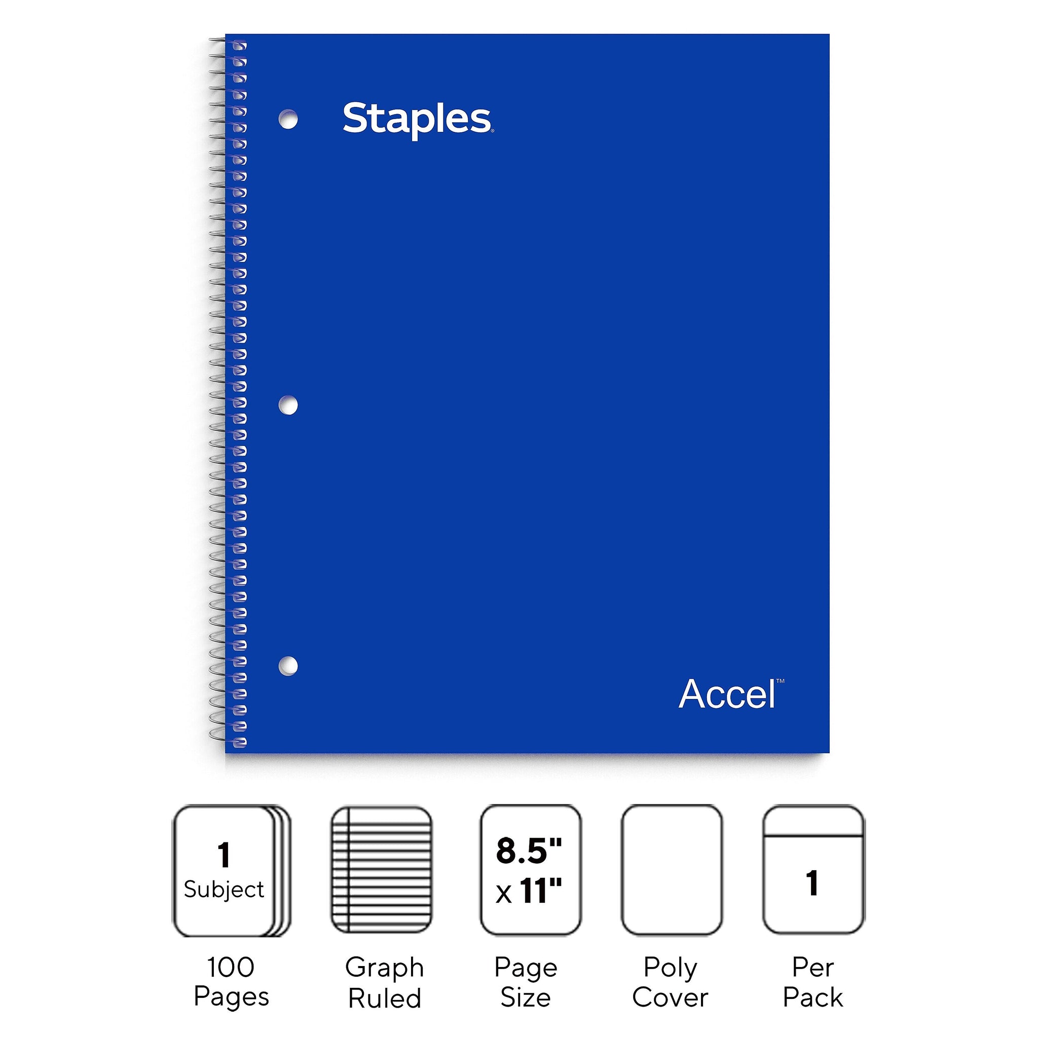 Staples Premium 1-Subject Notebook, 8