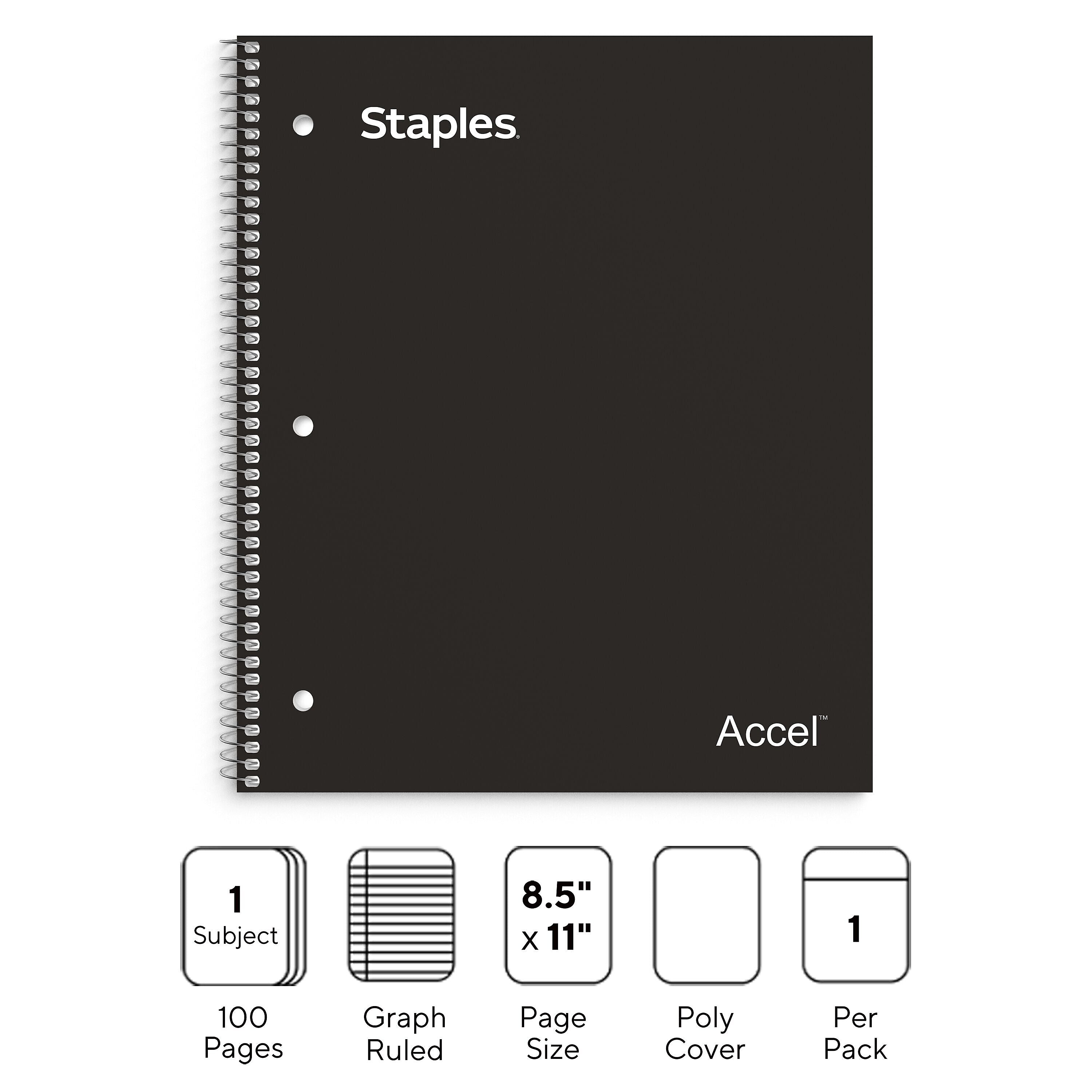 Staples Premium 1-Subject Notebook, 8.5