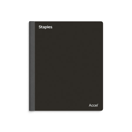 Staples Premium 3-Subject Notebook, 8.5" x 11", College Ruled, 150 Sheets, Black