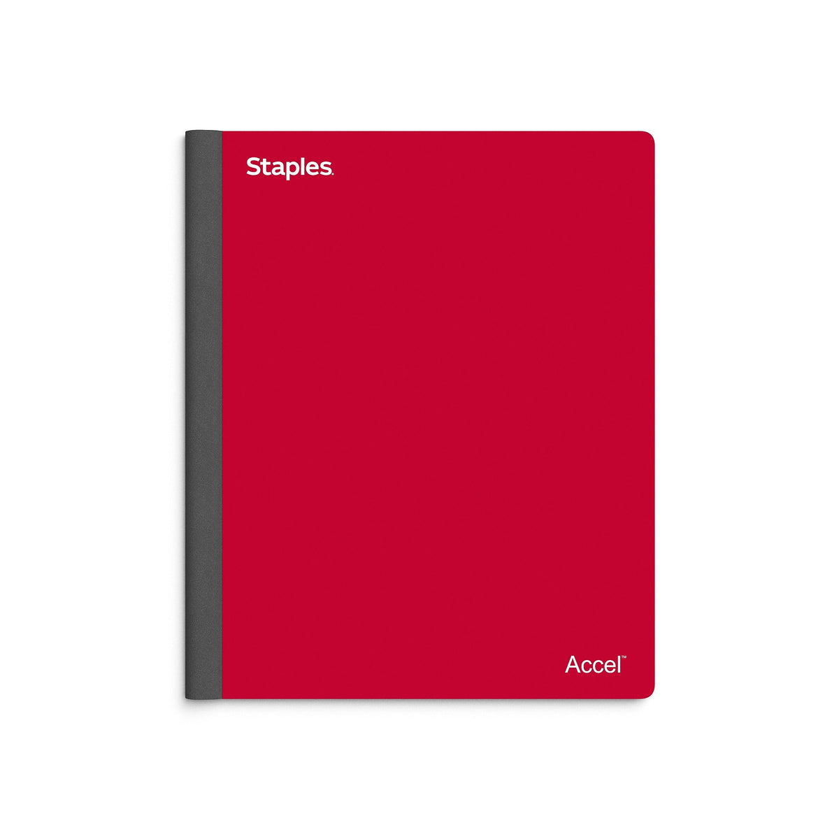 Staples Premium 3-Subject Notebook, 8.5" x 11", College Ruled, 150 Sheets, Red