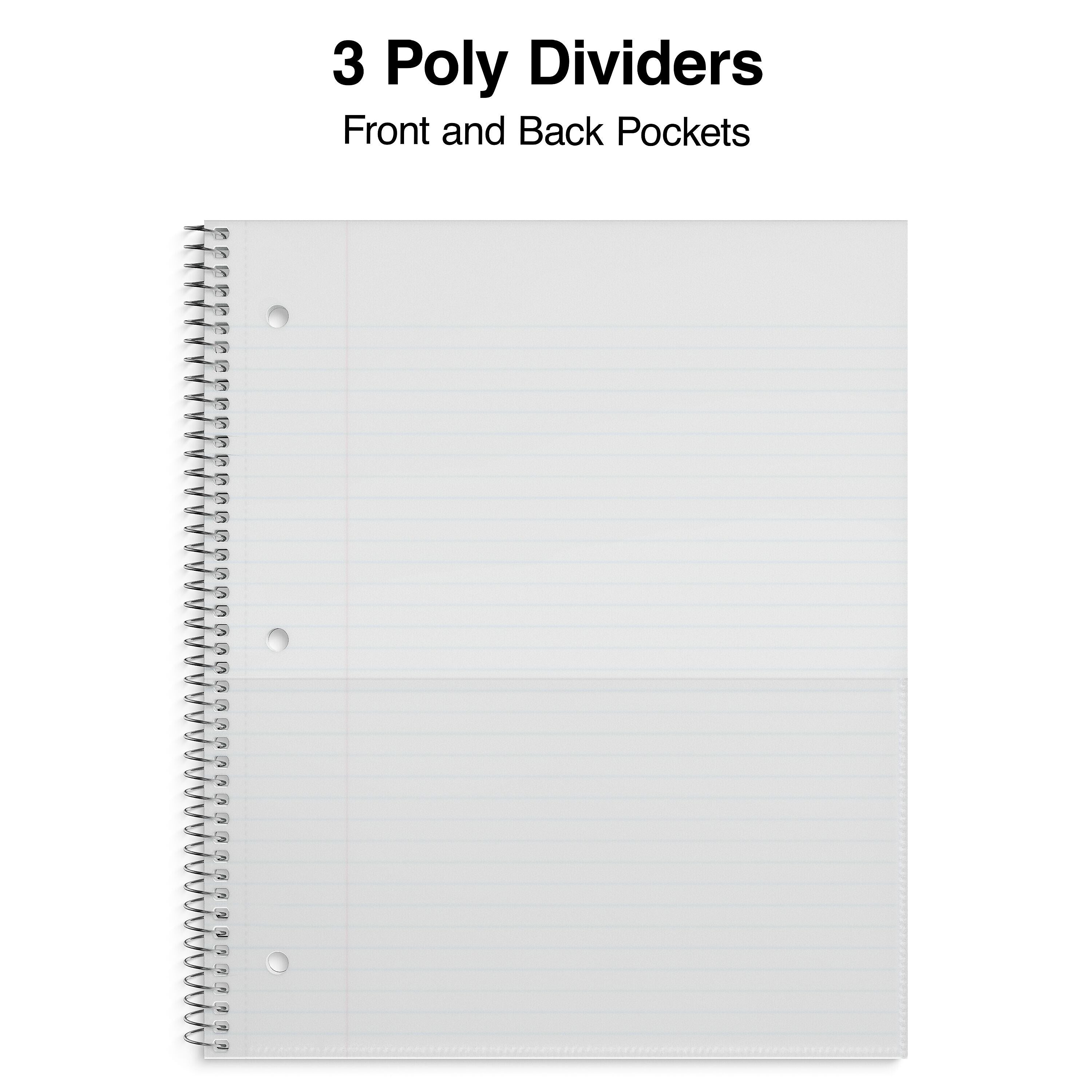 Staples Premium 3-Subject Notebook, 8.5