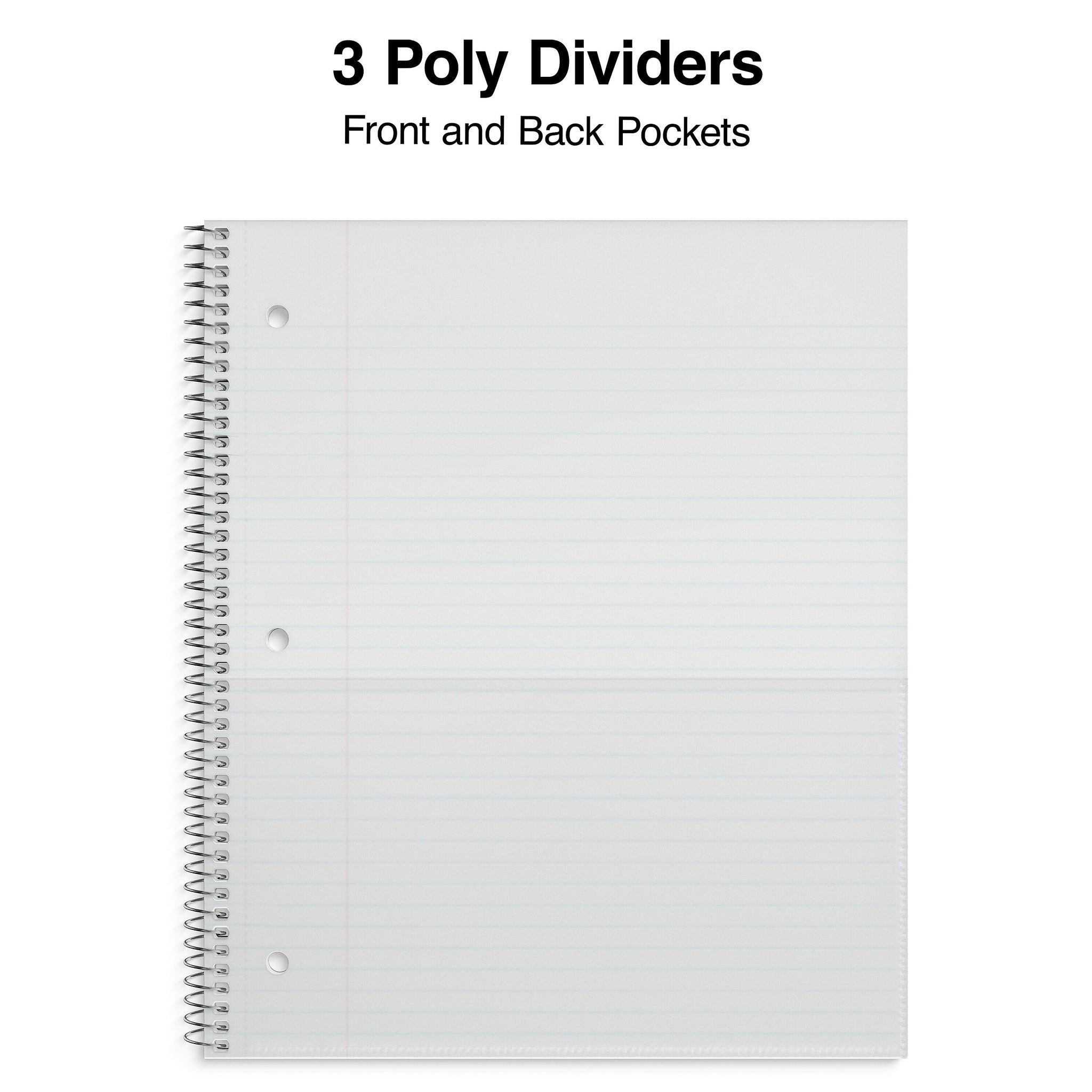 Staples Premium 3-Subject Notebook, 8.5