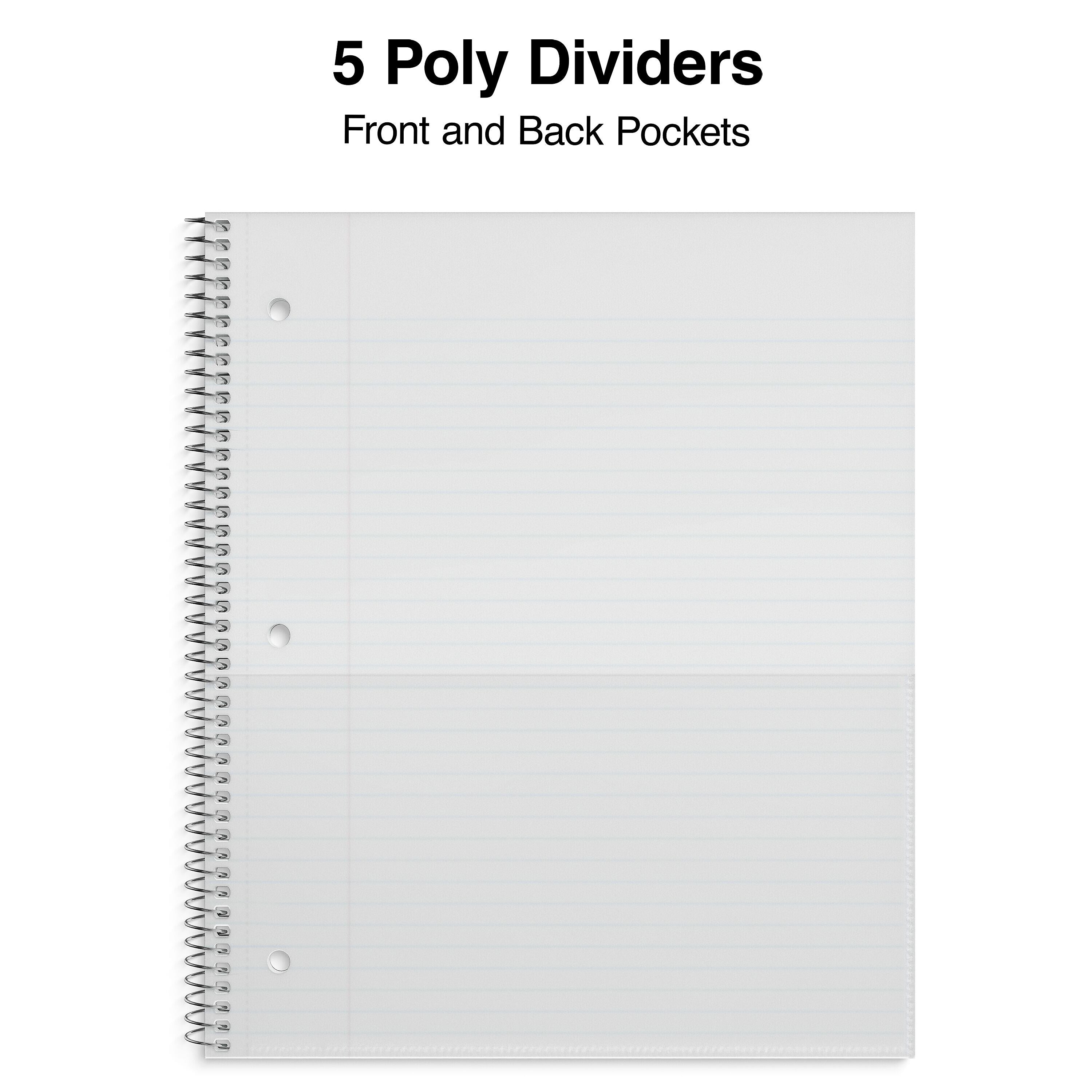 Staples Premium 5-Subject Notebook, 8.5