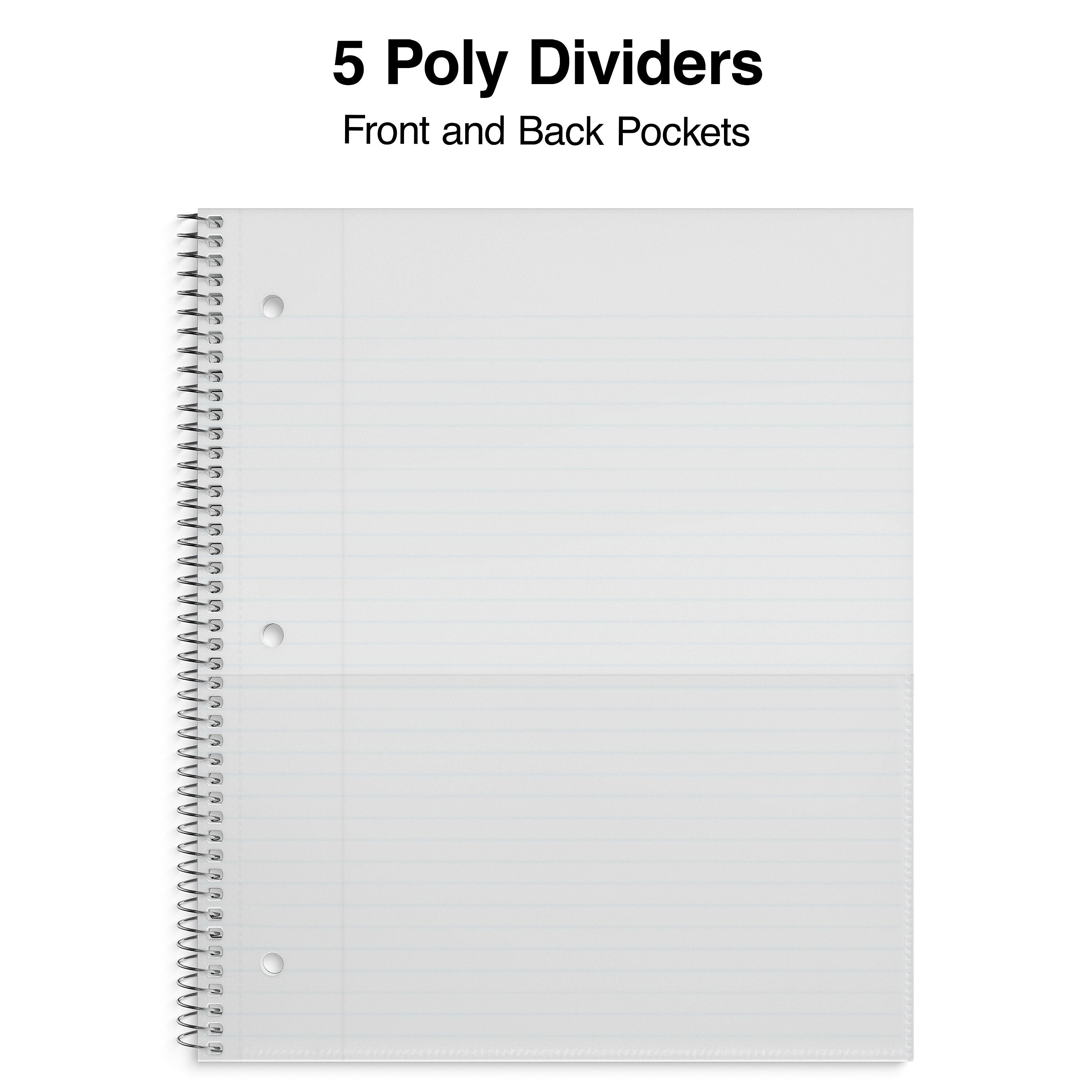 Staples Premium 5-Subject Notebook, 8.5