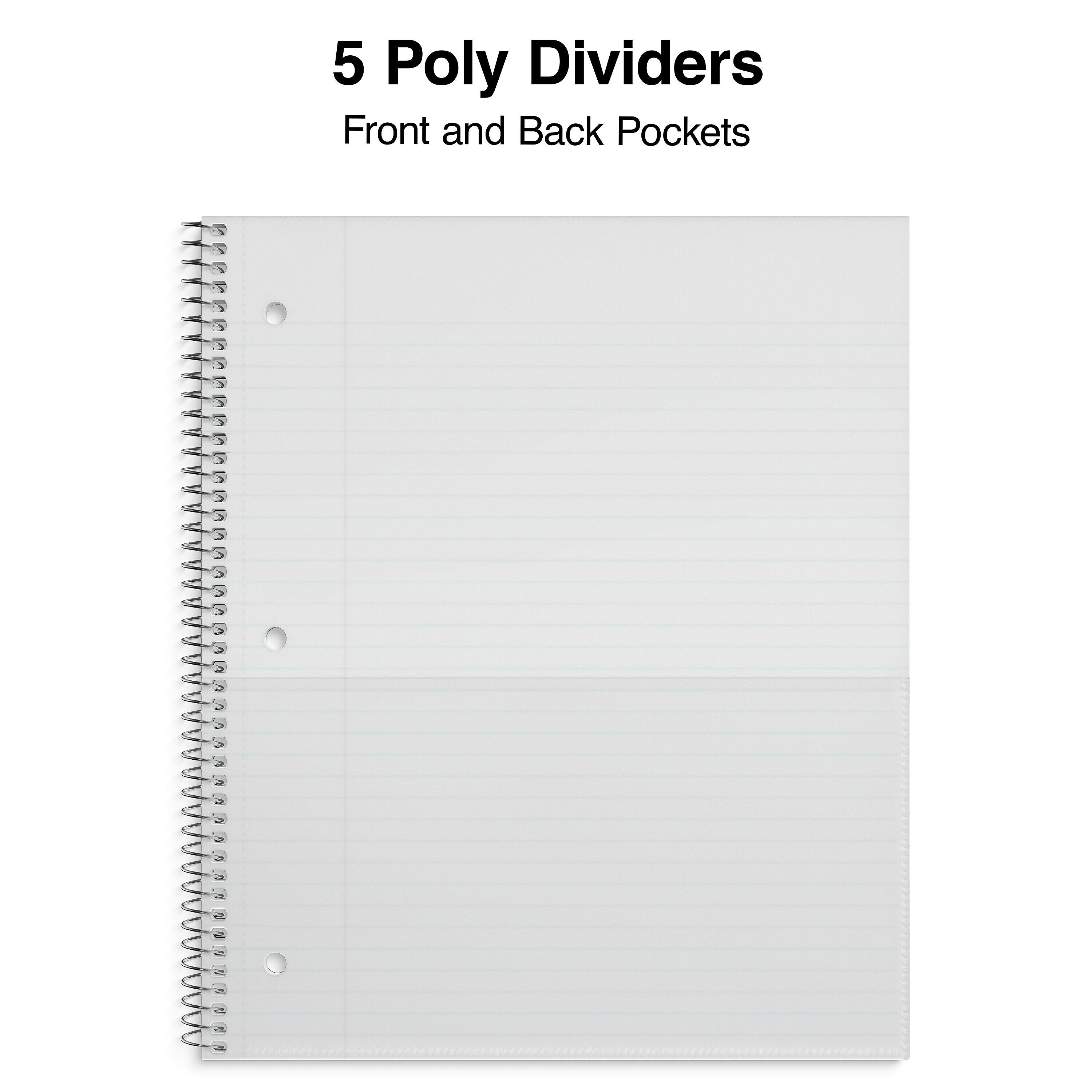 Staples Premium 5-Subject Notebook, 8.5