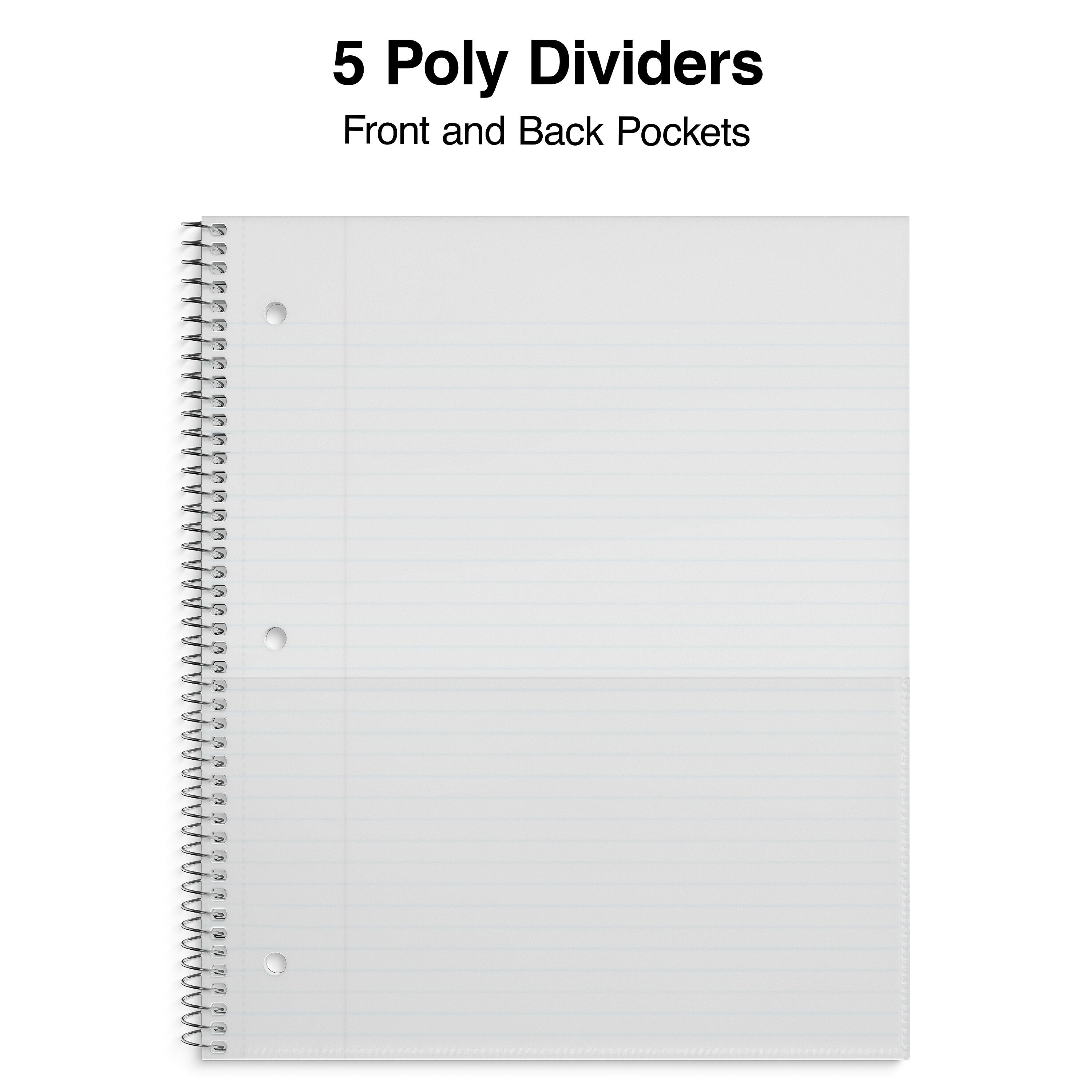 Staples Premium 5-Subject Notebook, 8.5