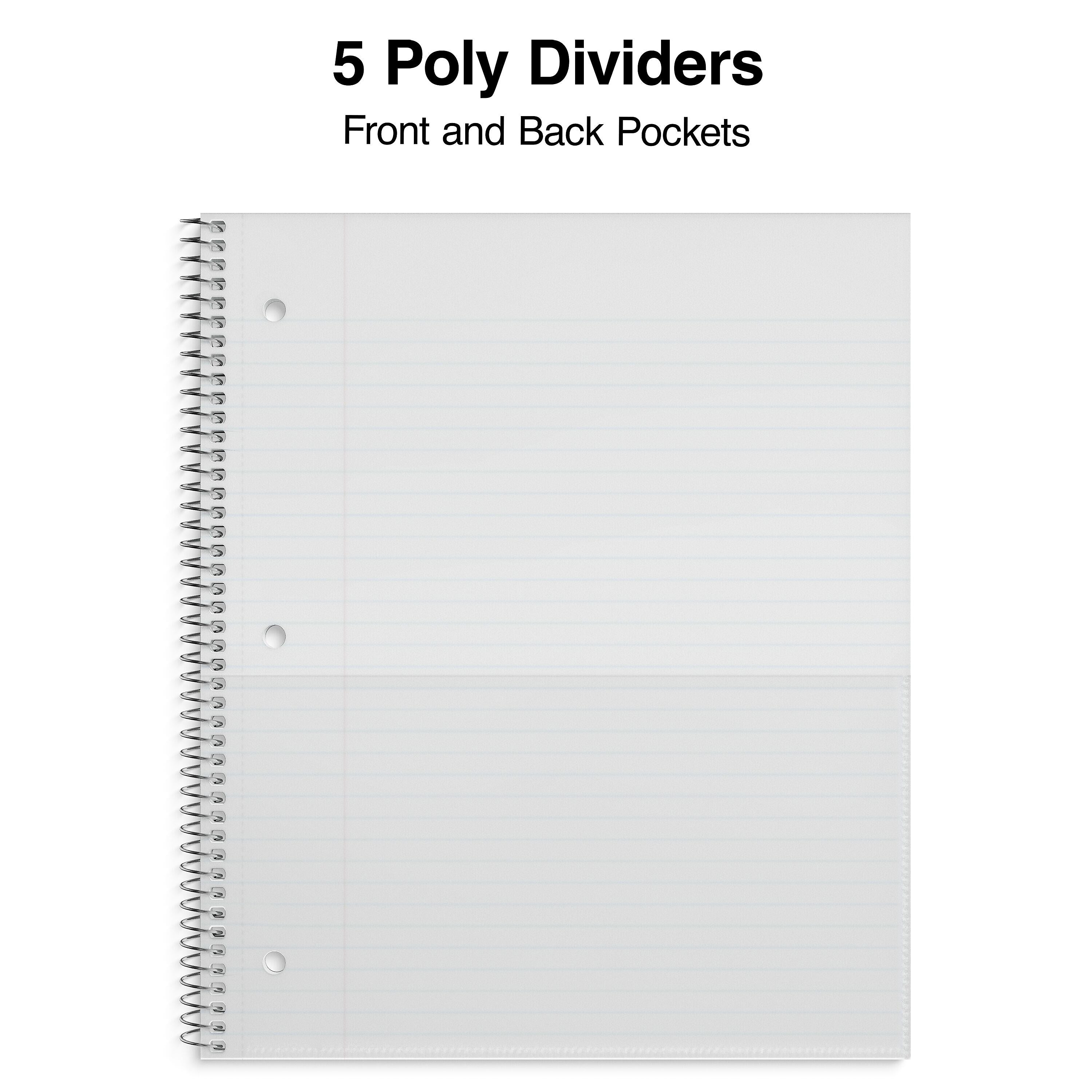 Staples Premium 5-Subject Notebook, 8.5