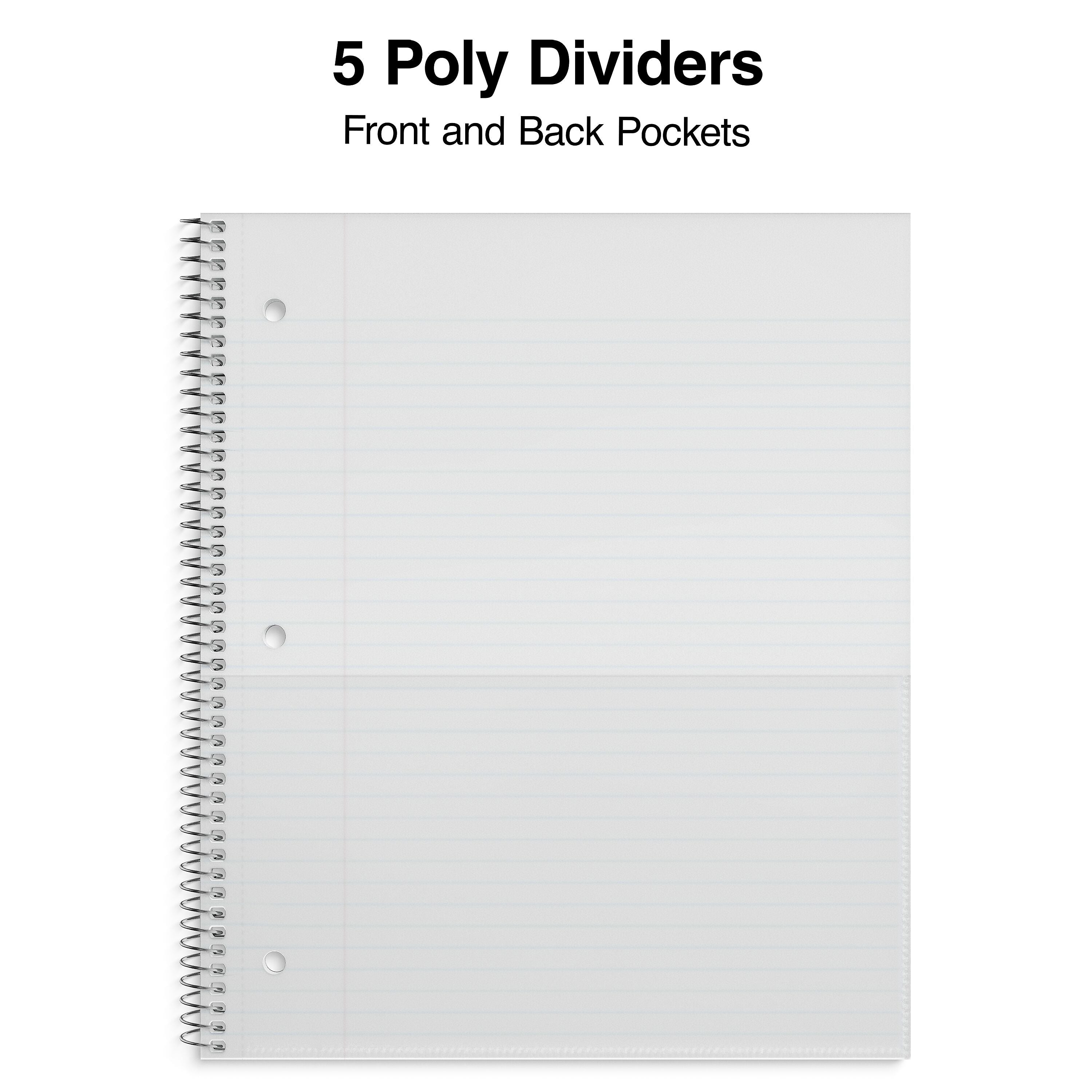 Staples Premium 5-Subject Notebook, 8.5