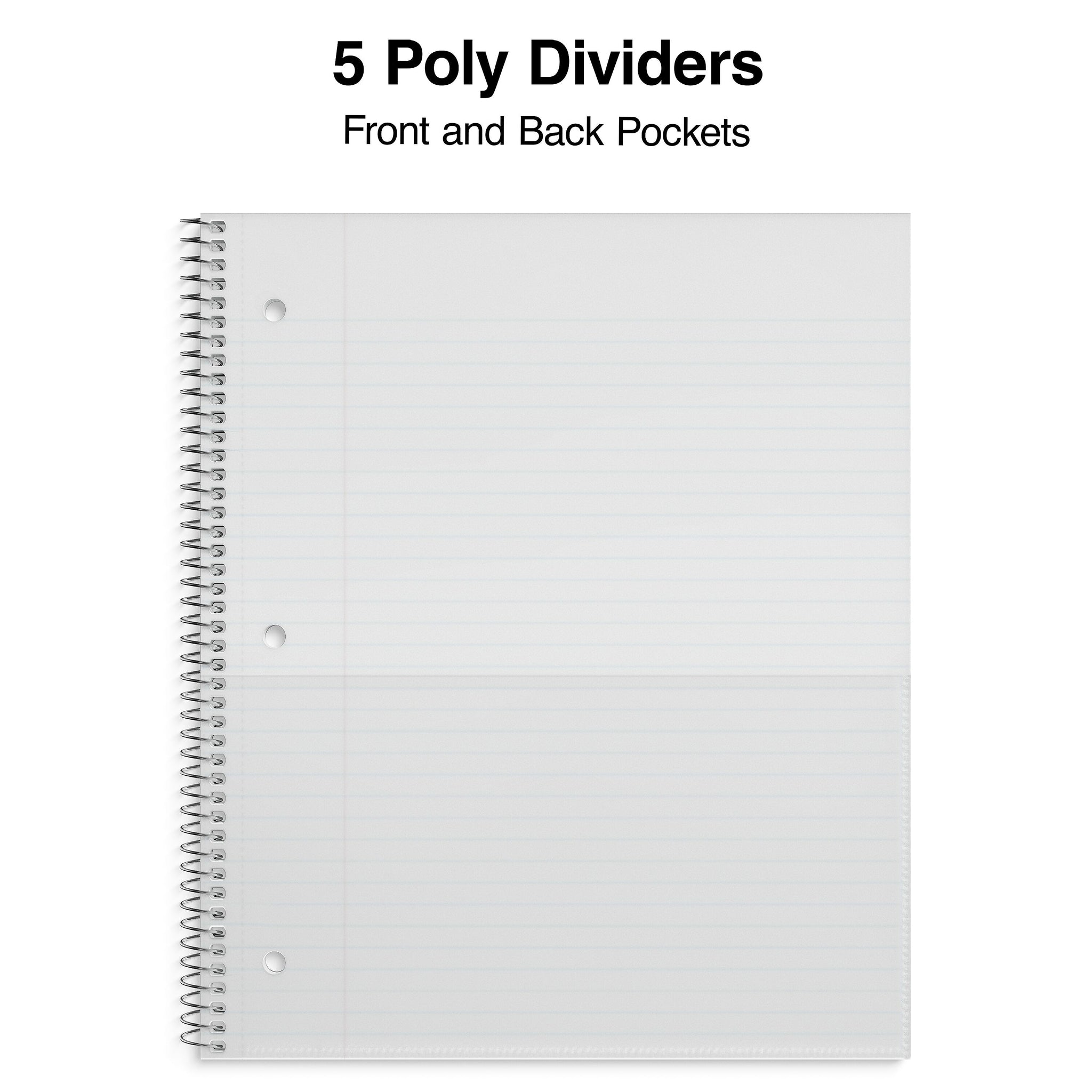 Staples Premium 5-Subject Notebook, 8.5