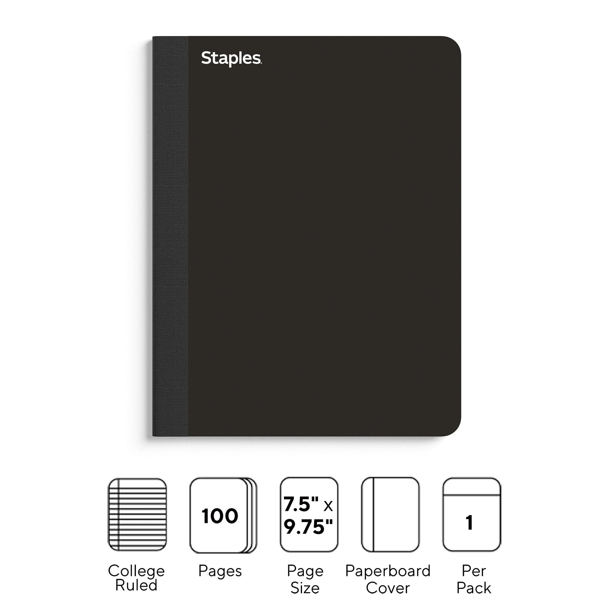 Staples Premium Composition Notebook, 7.5
