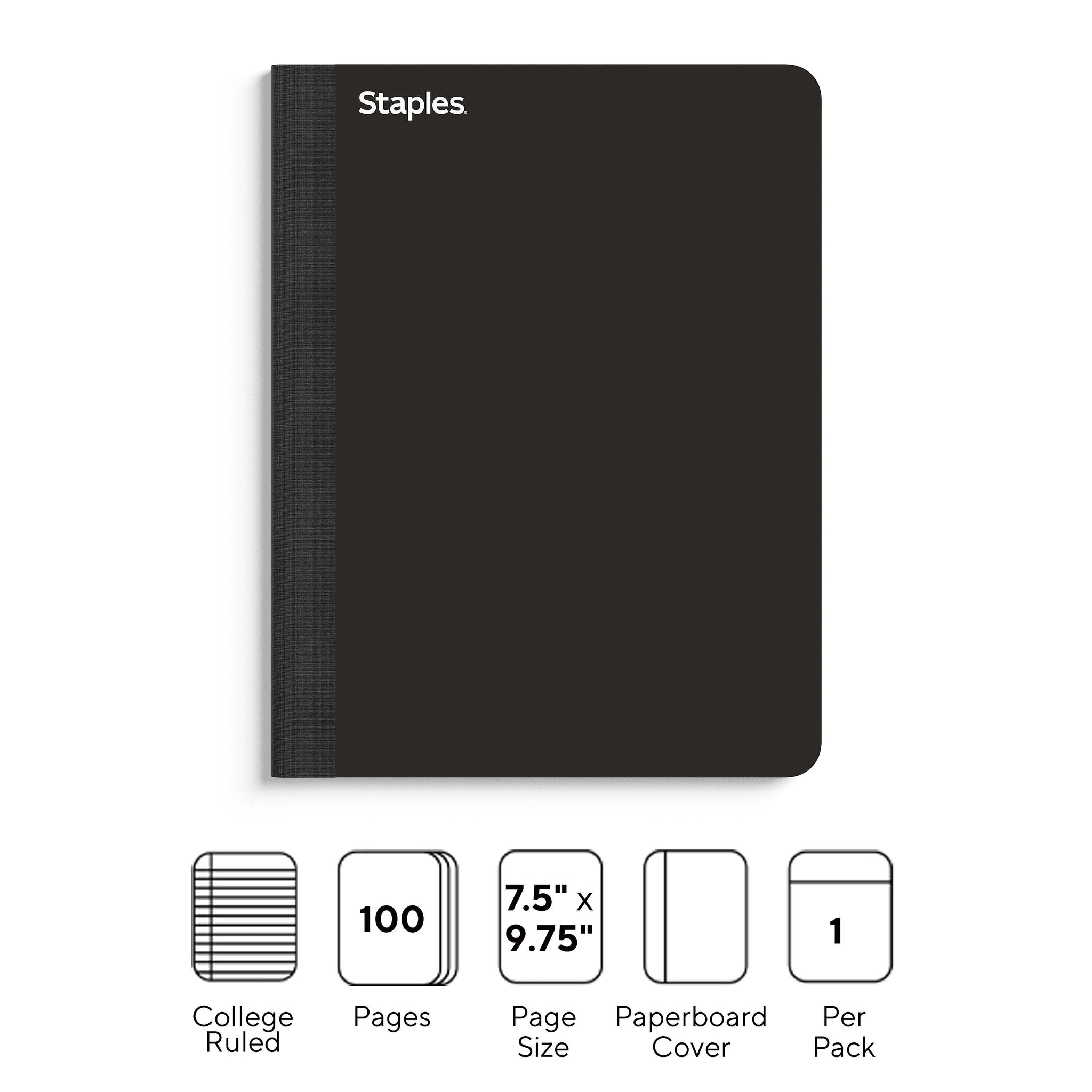 Staples Premium Composition Notebook, 7.5