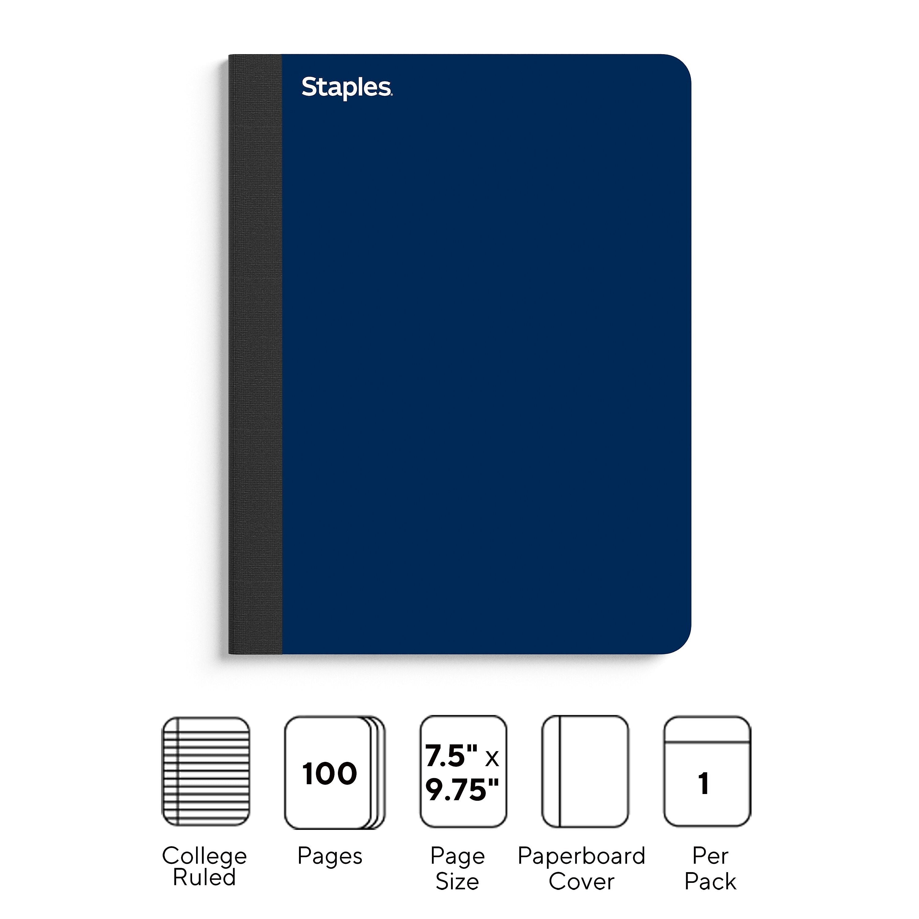 Staples Premium Composition Notebook, 7.5