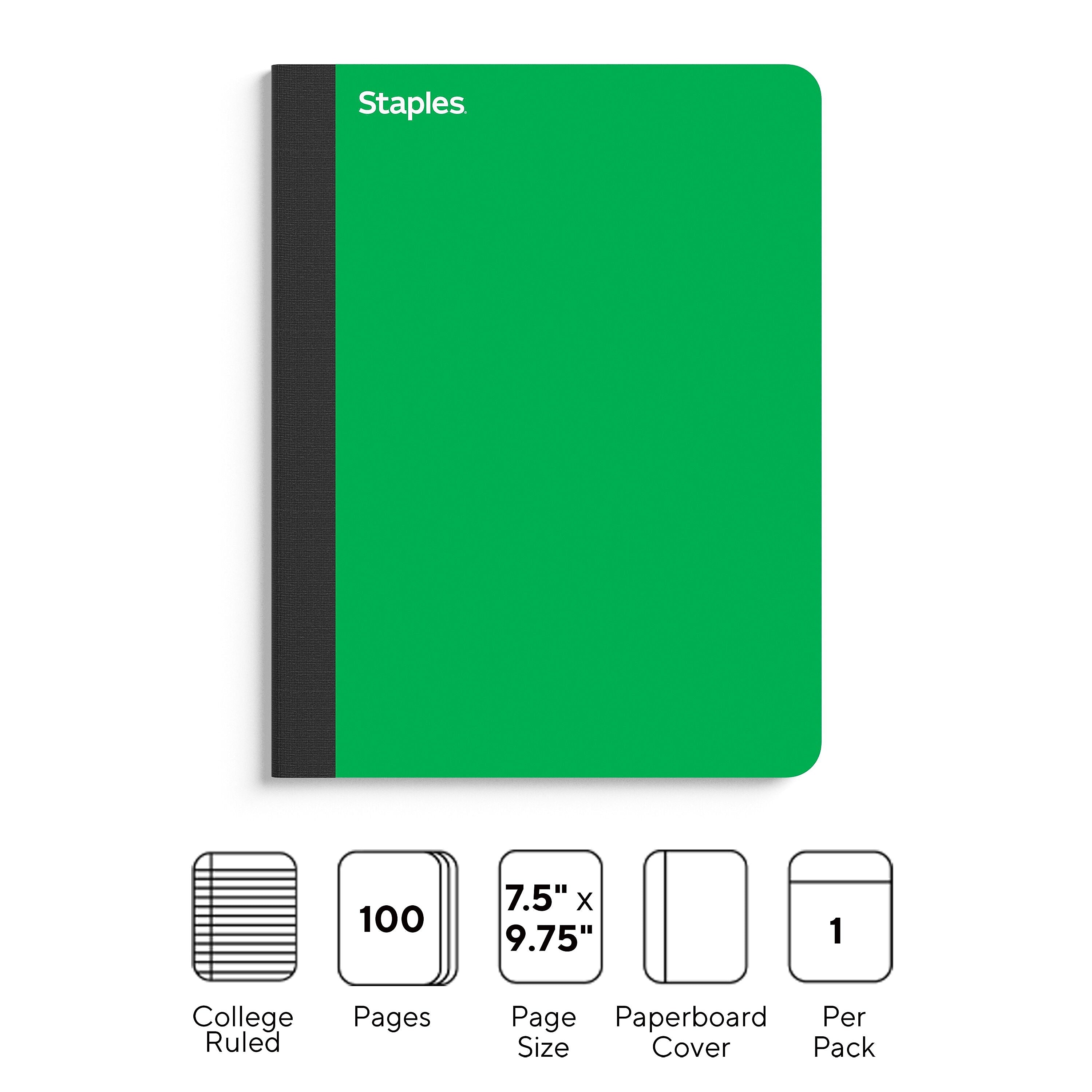 Staples Premium Composition Notebook, 7.5