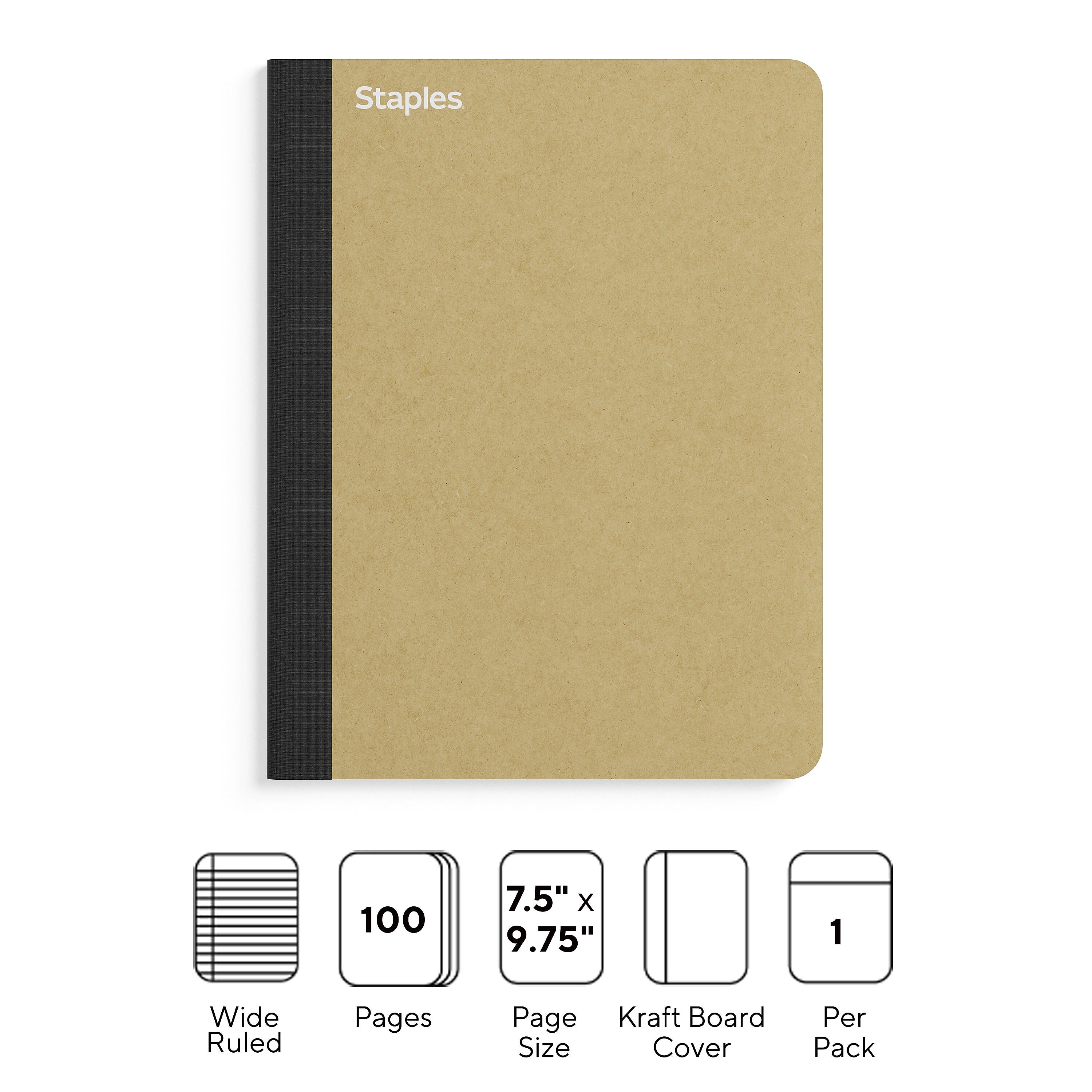 Staples Premium Composition Notebook, 7.5
