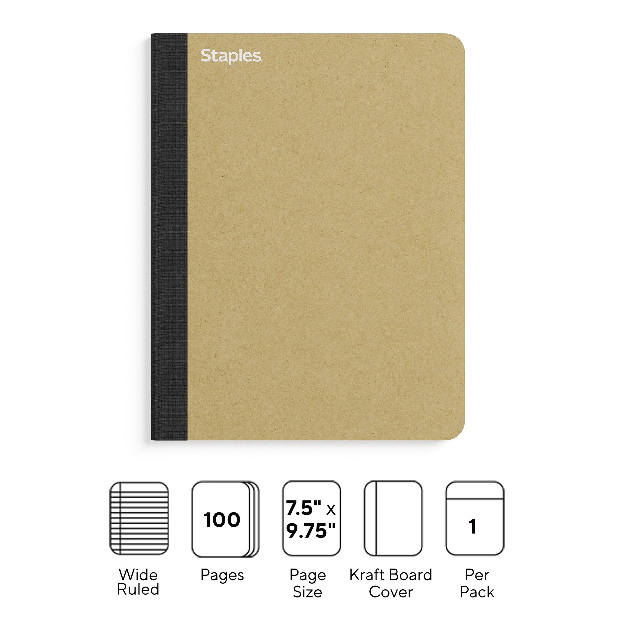 Staples Premium Composition Notebook, 7.5