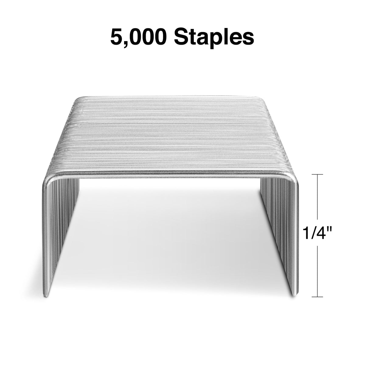 Staples Premium Staples, 1/4" Leg Length, 5000/Box