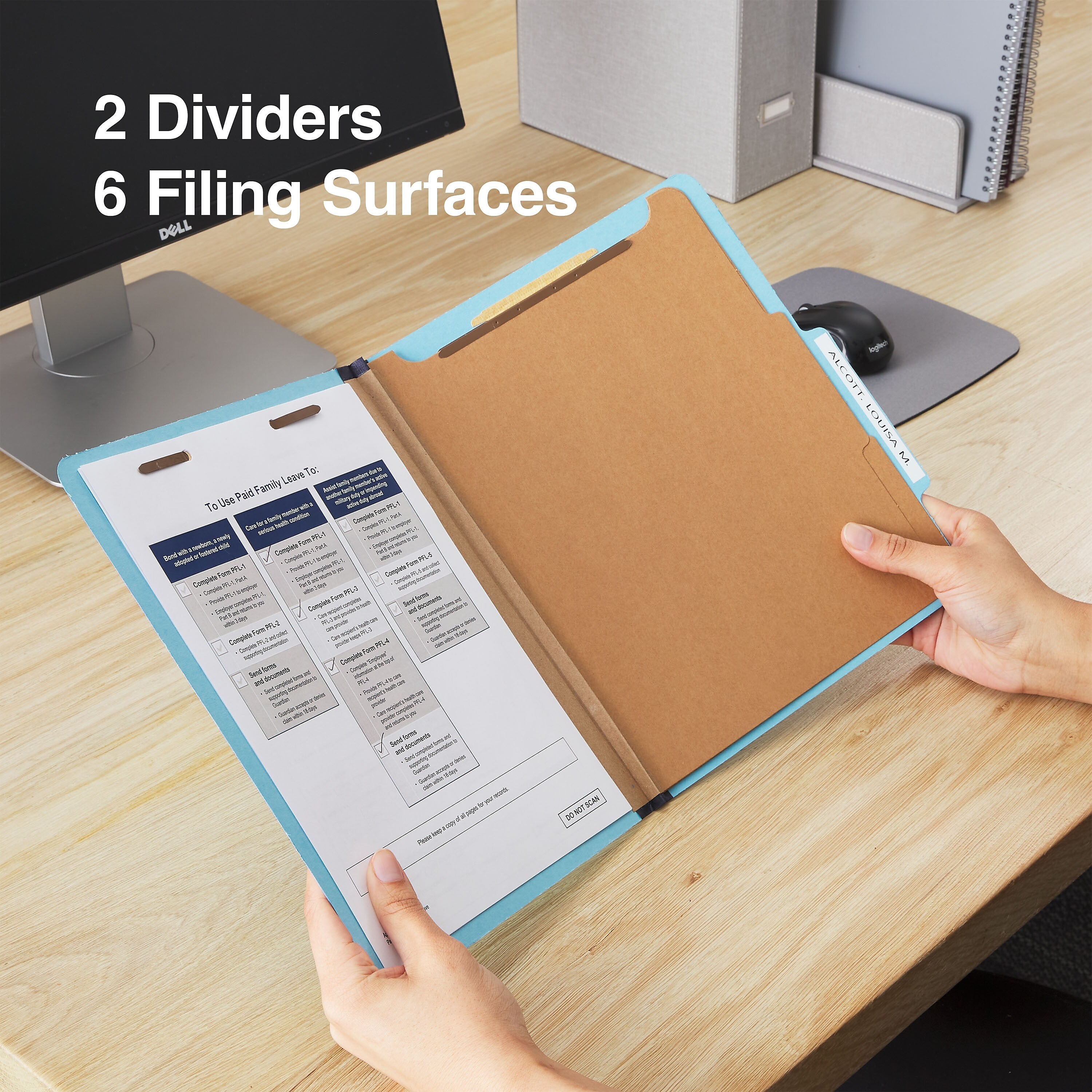 Staples® Pressboard Classification Folder, 2-Dividers, 2 1/2