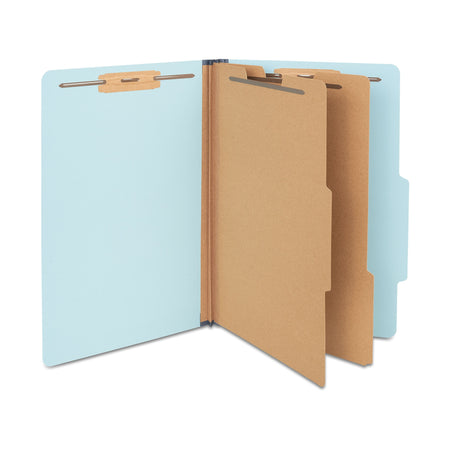 Staples Pressboard Classification Folder, 2-Dividers, 2.5" Expansion, Legal Size, Light Blue, 20/Box