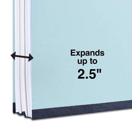 Staples Pressboard Classification Folder, 2-Dividers, 2.5" Expansion, Legal Size, Light Blue, 20/Box