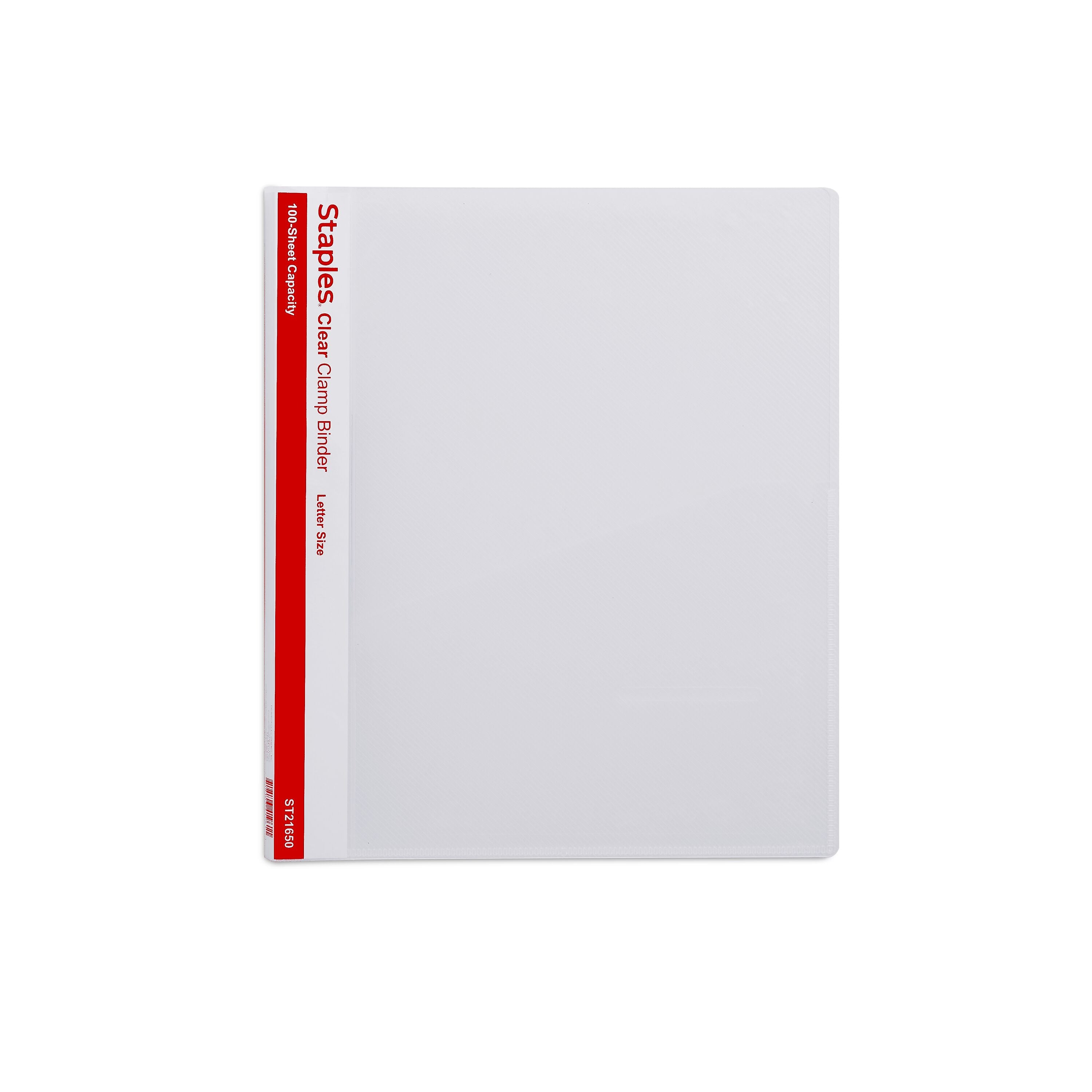 Staples Punchless Report Cover, Letter Size, Clear