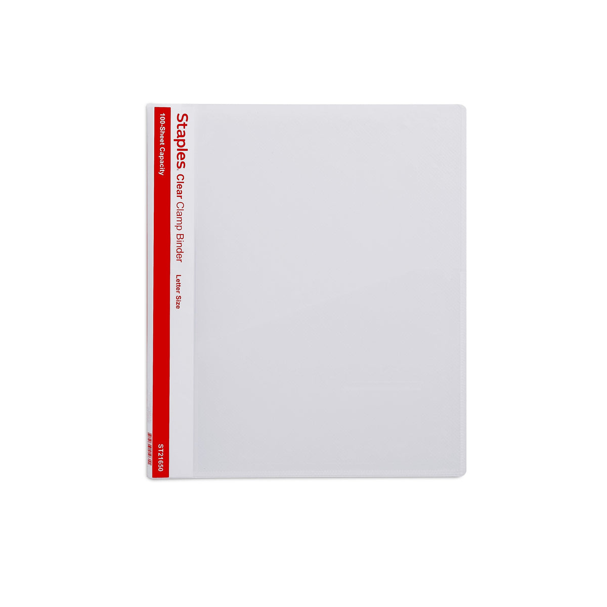 Staples Punchless Report Cover, Letter Size, Clear